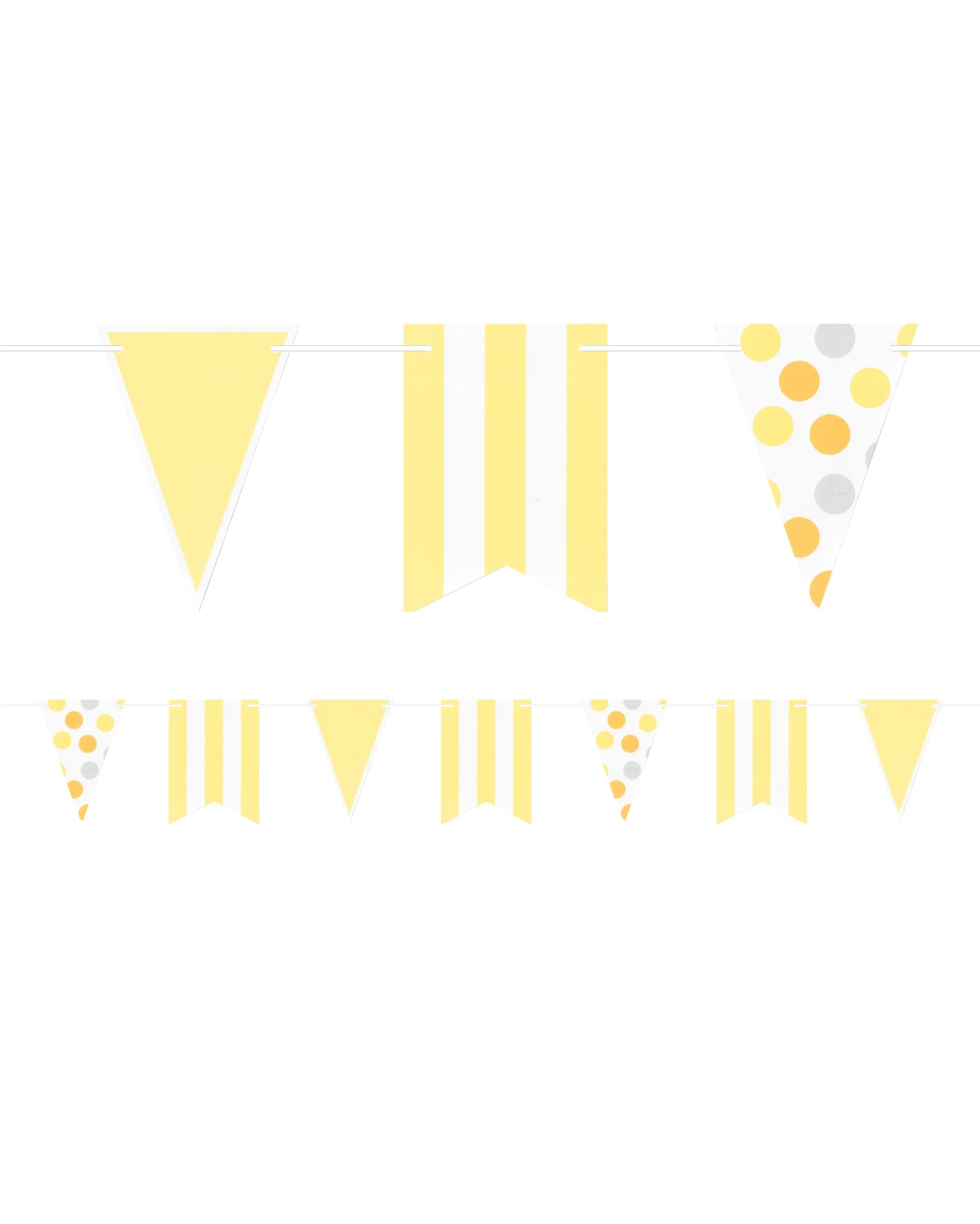 1 Party Planet Light Polka Dots and Stripes Pennant Banner Pennant Banner - Yellow, 1 of 1