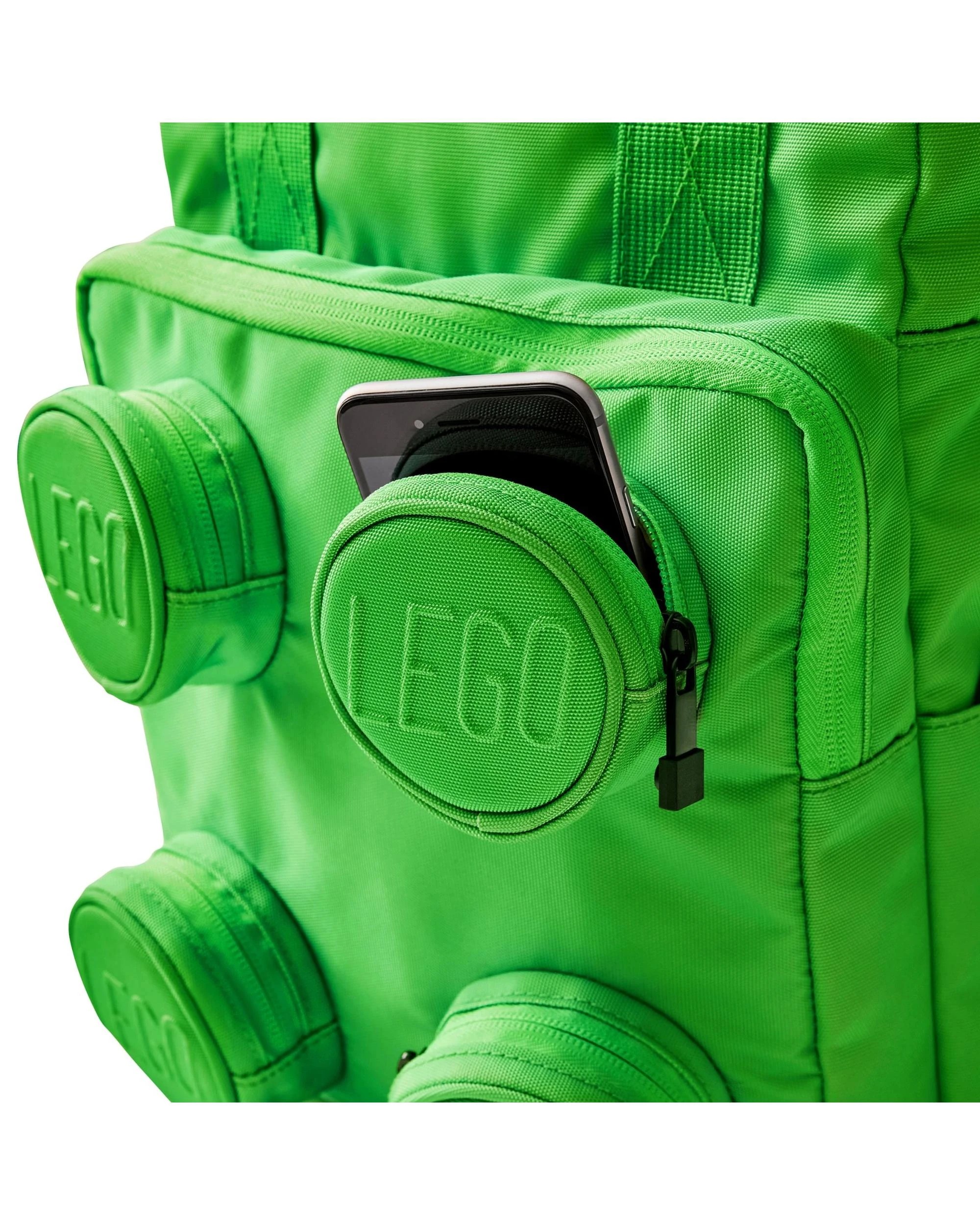 2 LEGO Brick 2x2 Bright Green Backpack, 2 of 6
