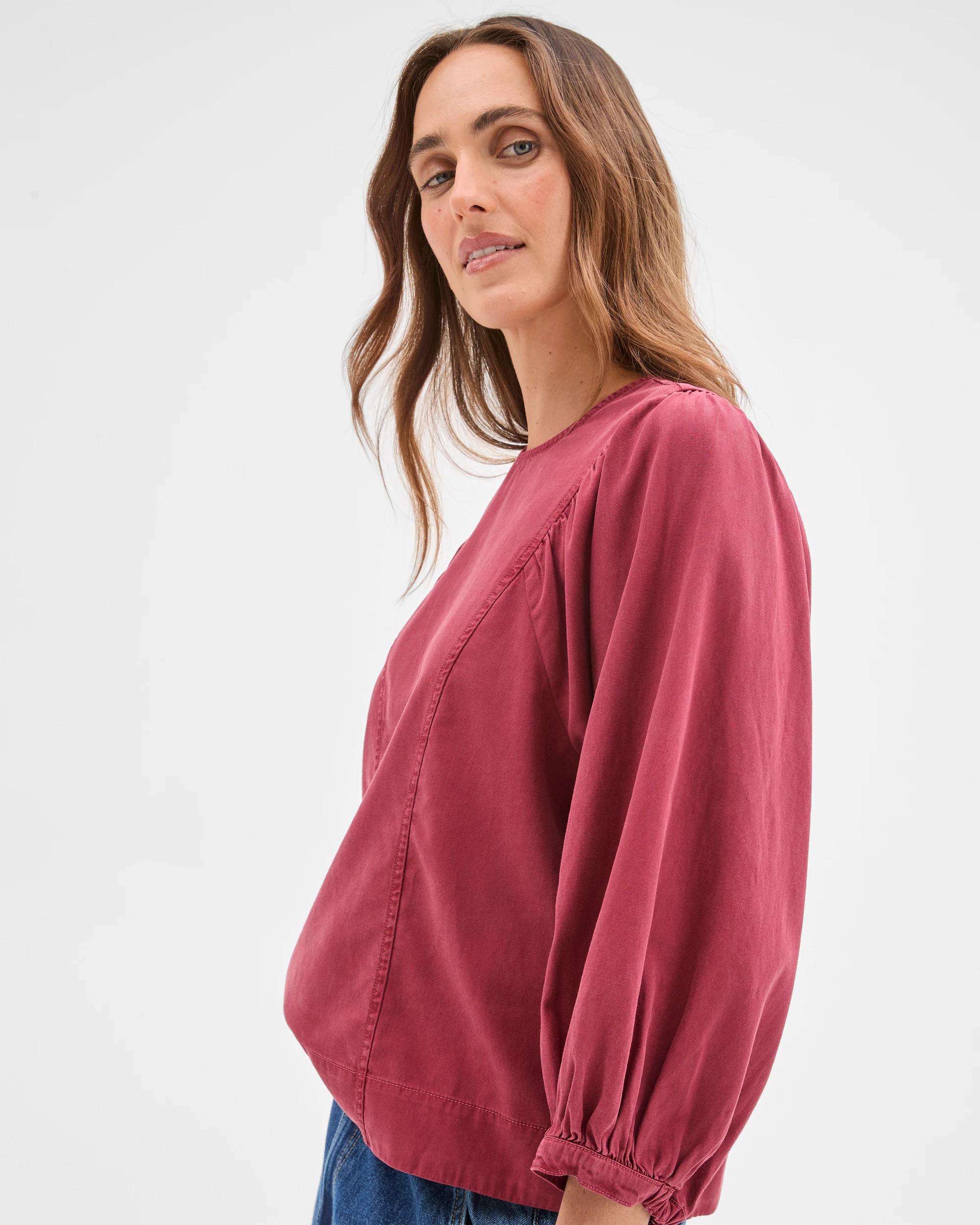 2 Target Woman 3/4 Length Sleeve Princess Blouse MULBERRY, 2 of 7