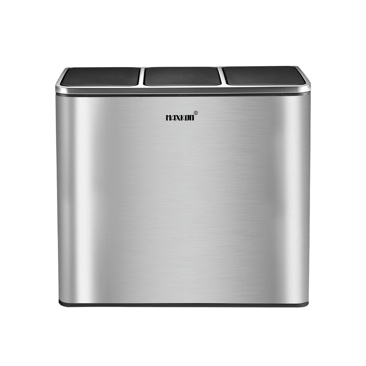 5 Maxkon 54L Rubbish Bin Pedal Recycling Trash Can Kitchen Waste Garbage Household Stepbin with Three Compartments Silver, 5 of 10