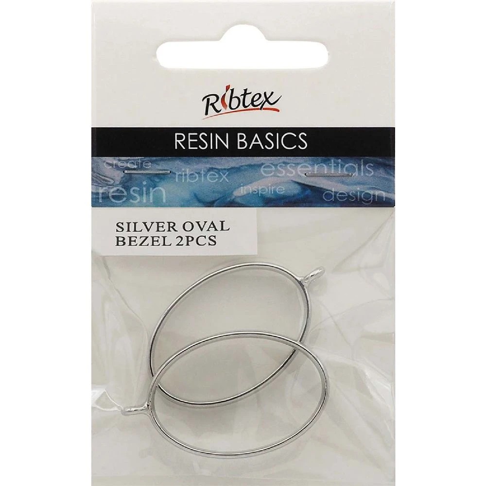 1 Ribtex UV Resin Jewellery Bezel Frame Oval Silver, 1 of 1