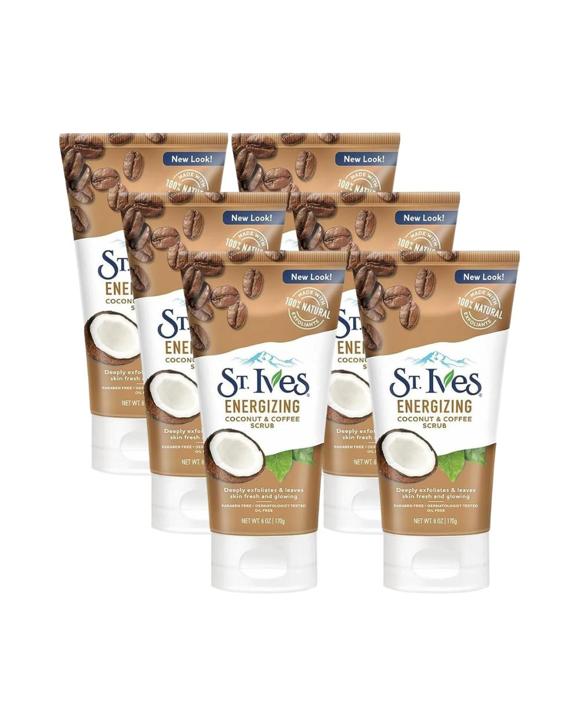 6 x St Ives Energizing Coconut And Coffee Scrub 170g