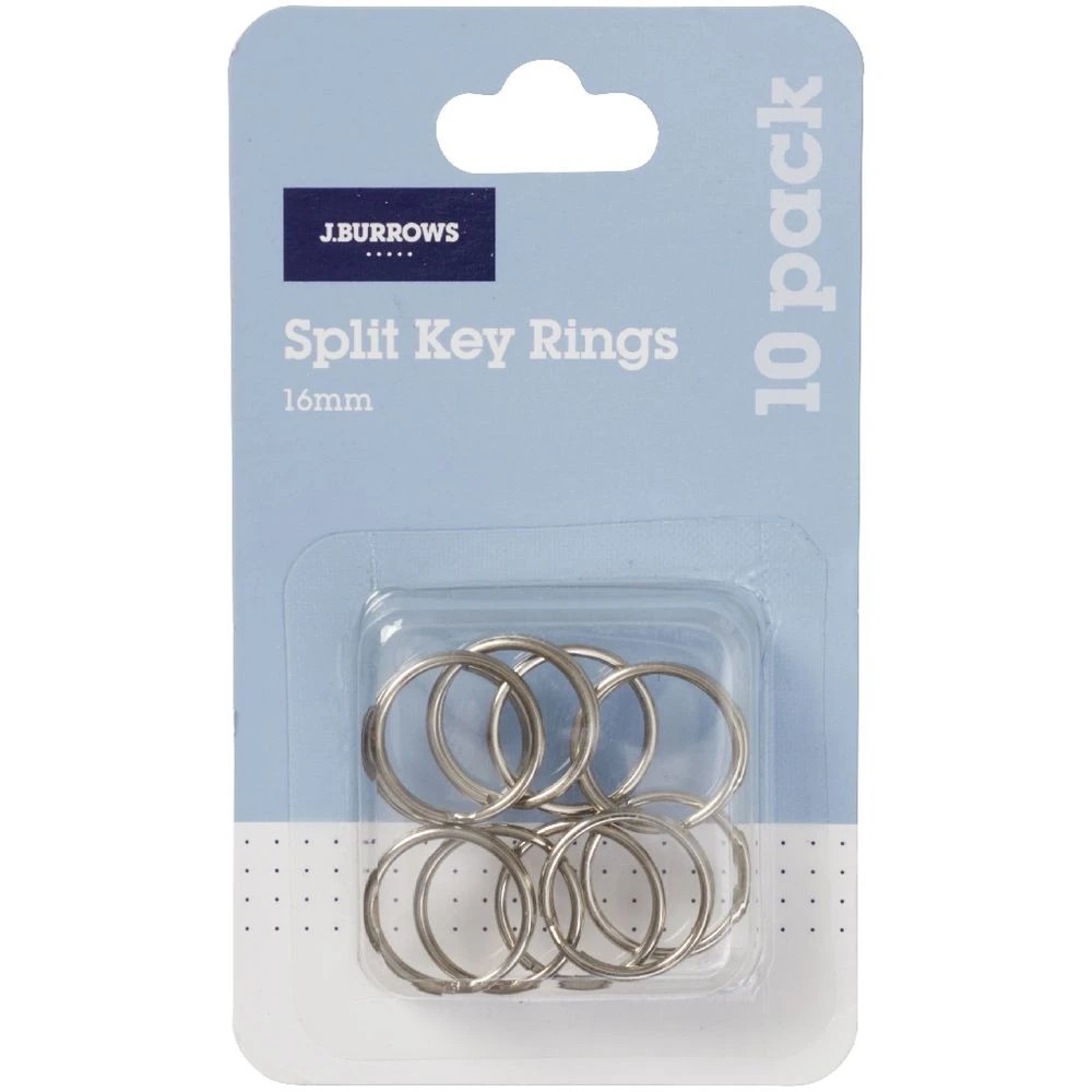 2 J.Burrows Split Key Rings 16mm Silver 10 Pack, 2 of 3