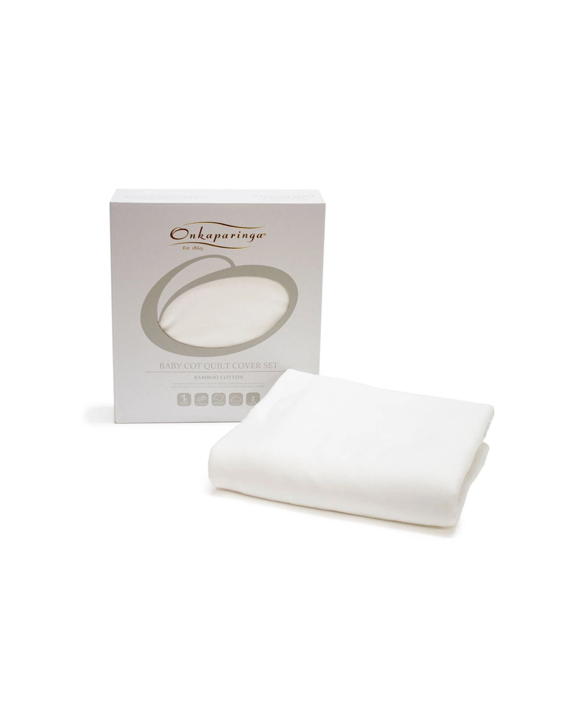 2 Onkaparinga Baby Cotton Jersey Quilt Cover - White, 2 of 3