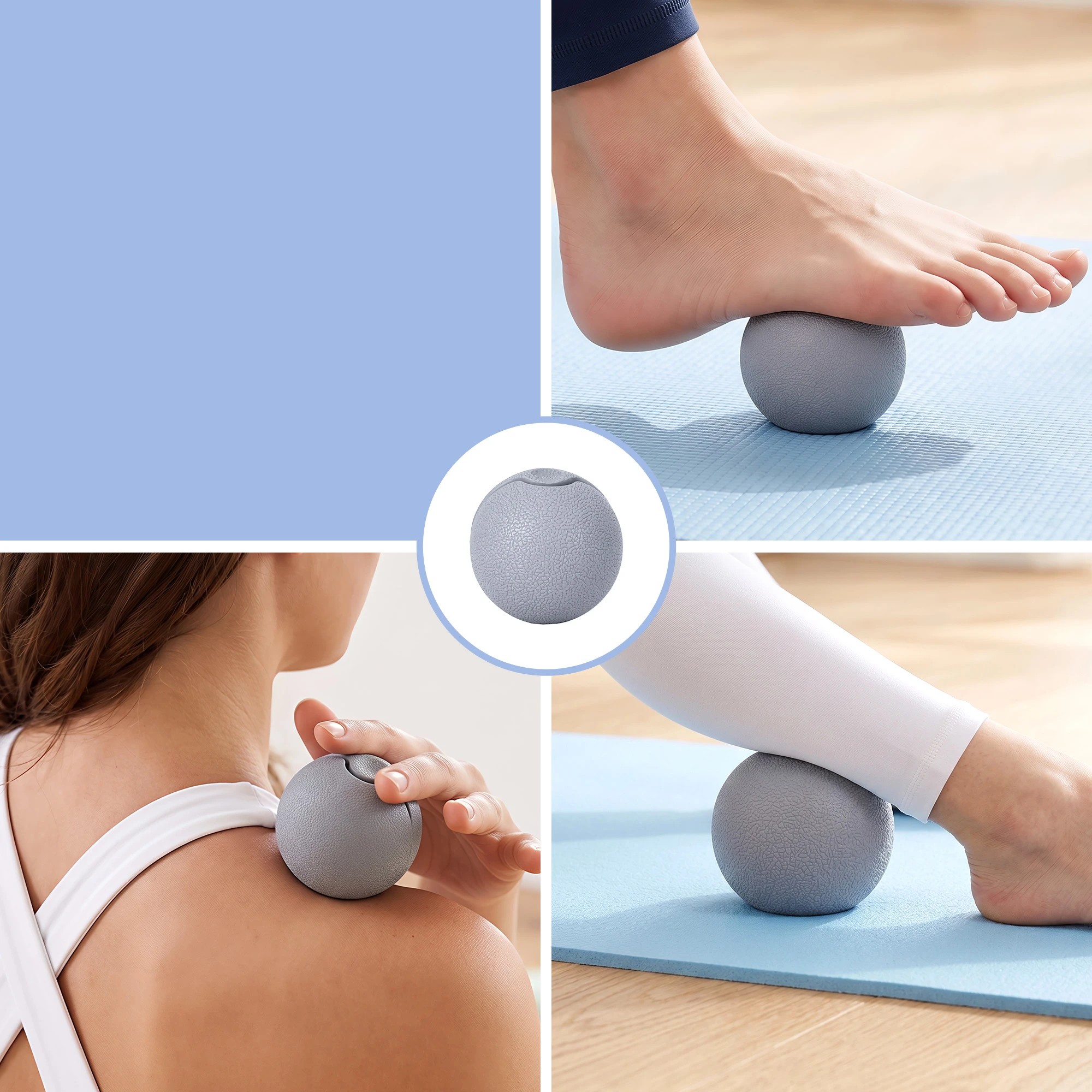 5 Everfit 3-in-1 Foam Roller Set – Muscle Stick, Massage Ball & Heavy-Duty Roller - Grey, 5 of 6