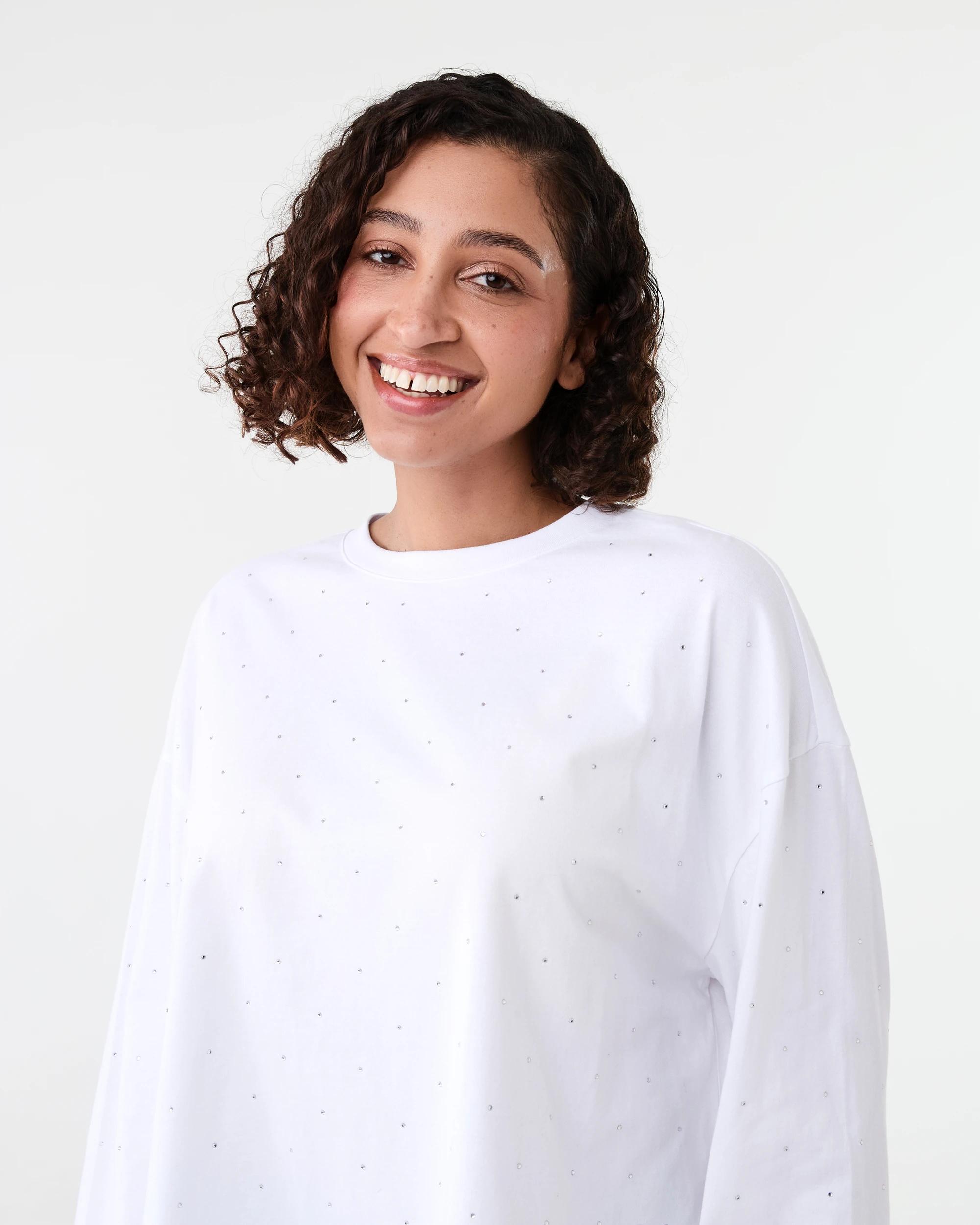 4 Long Sleeve Embellished T-shirt White, 4 of 7