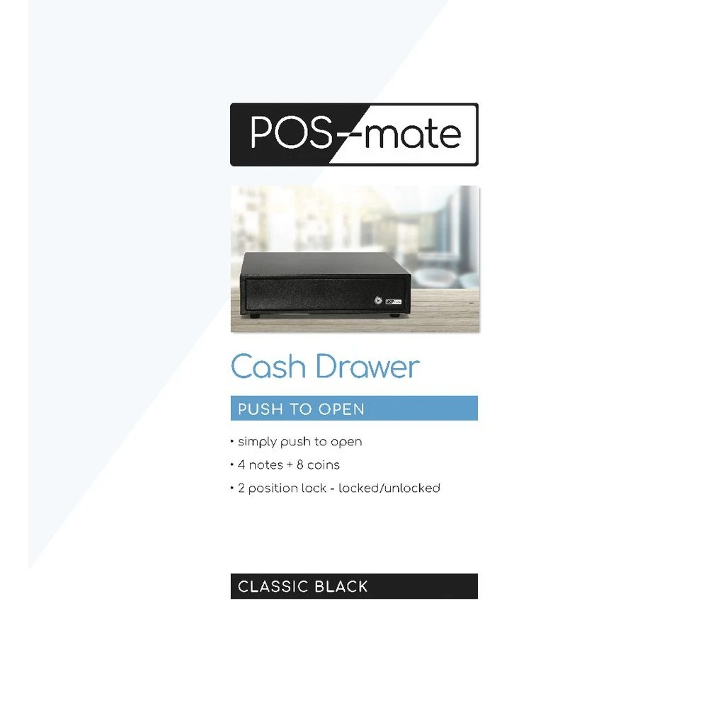 6 POS-mate Cash Drawer Push to Open Classic Black, 6 of 6