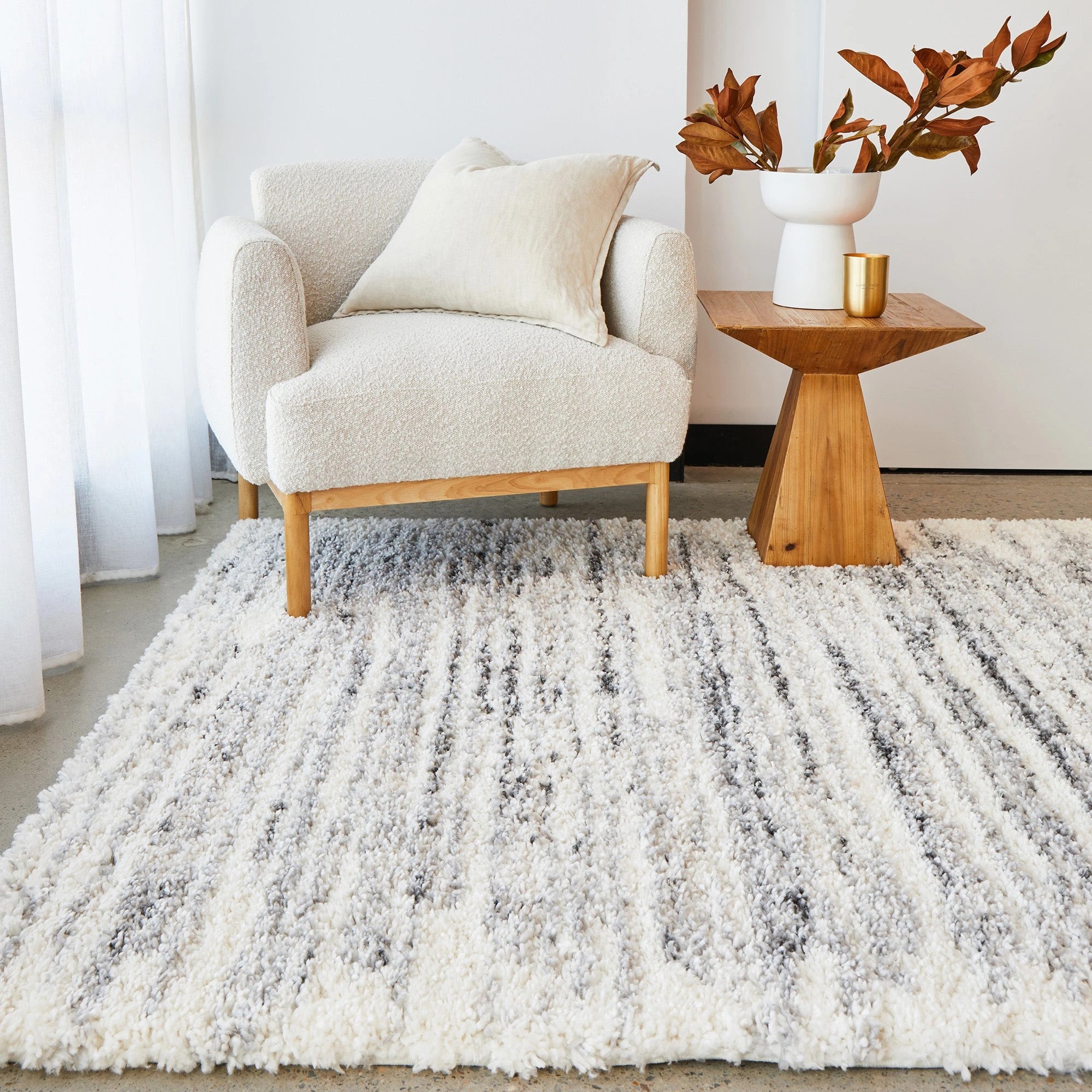 2 Common Ground Rugs Nocturne Gleam 290x200cm - Large Shag Rug - White, 2 of 6