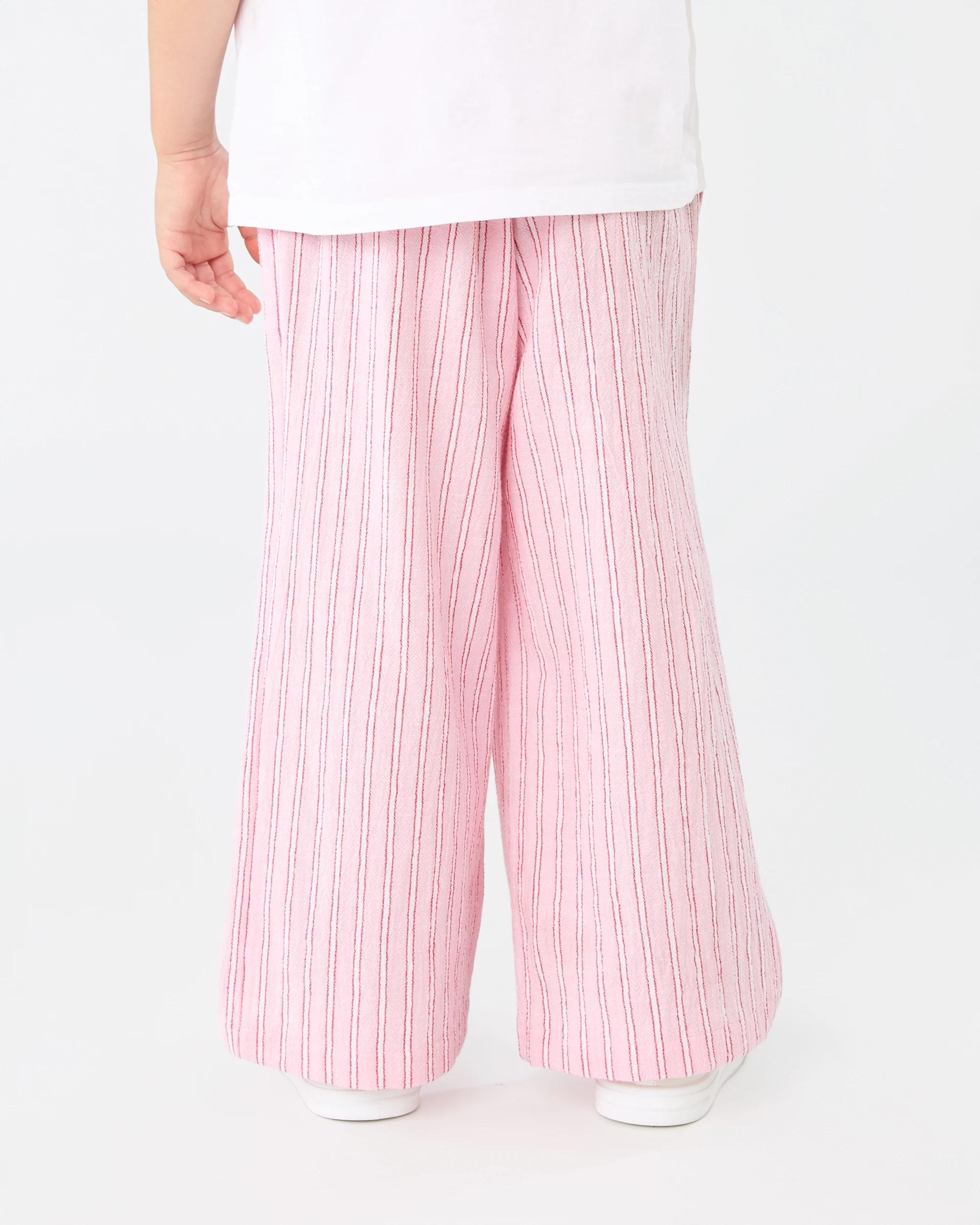 2 Woven Wide Leg Pants Pnk Stripe, 2 of 5
