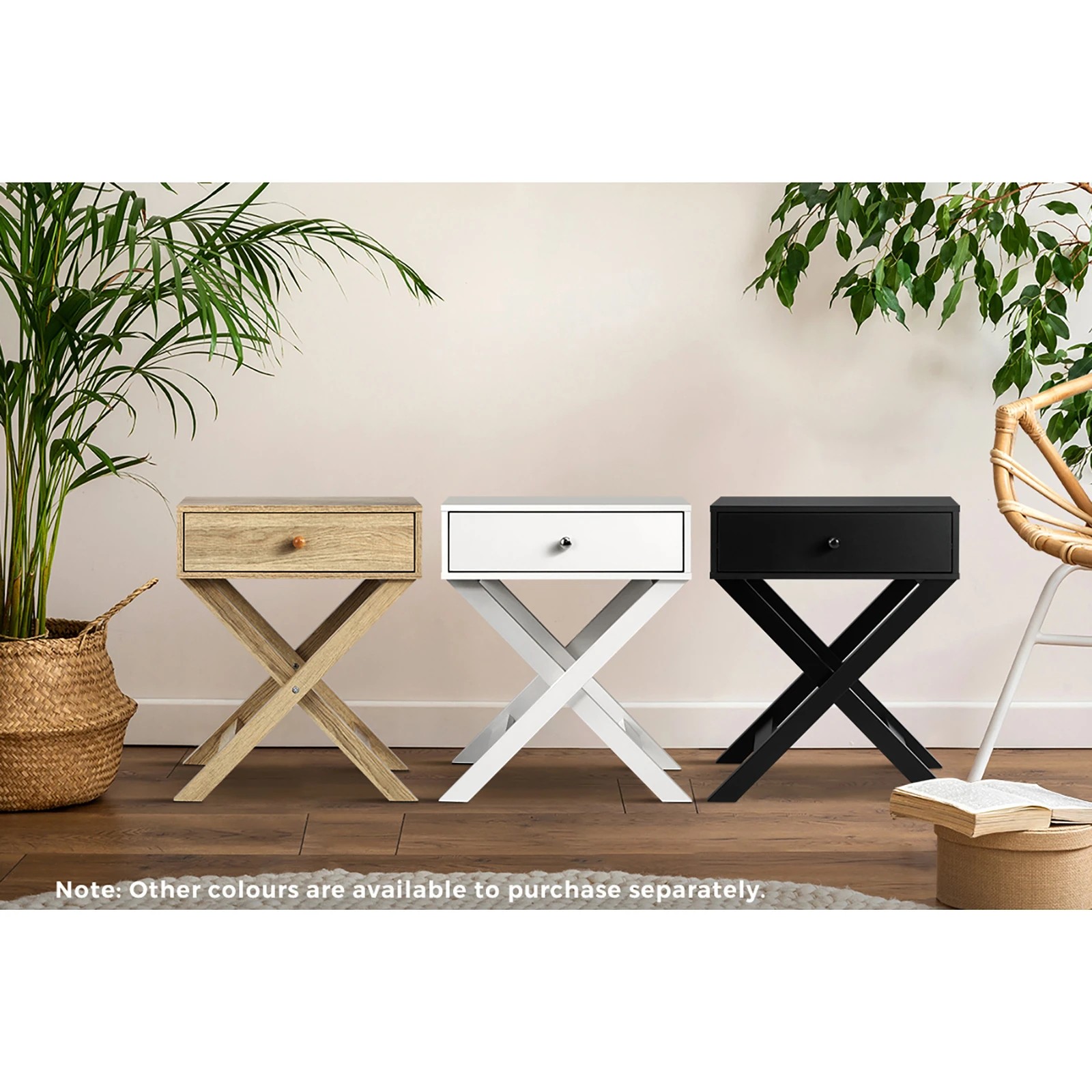 5 Oikiture Bedside Table Drawer Side Table Bedroom Storage Cabinet
 - Black, 5 of 10