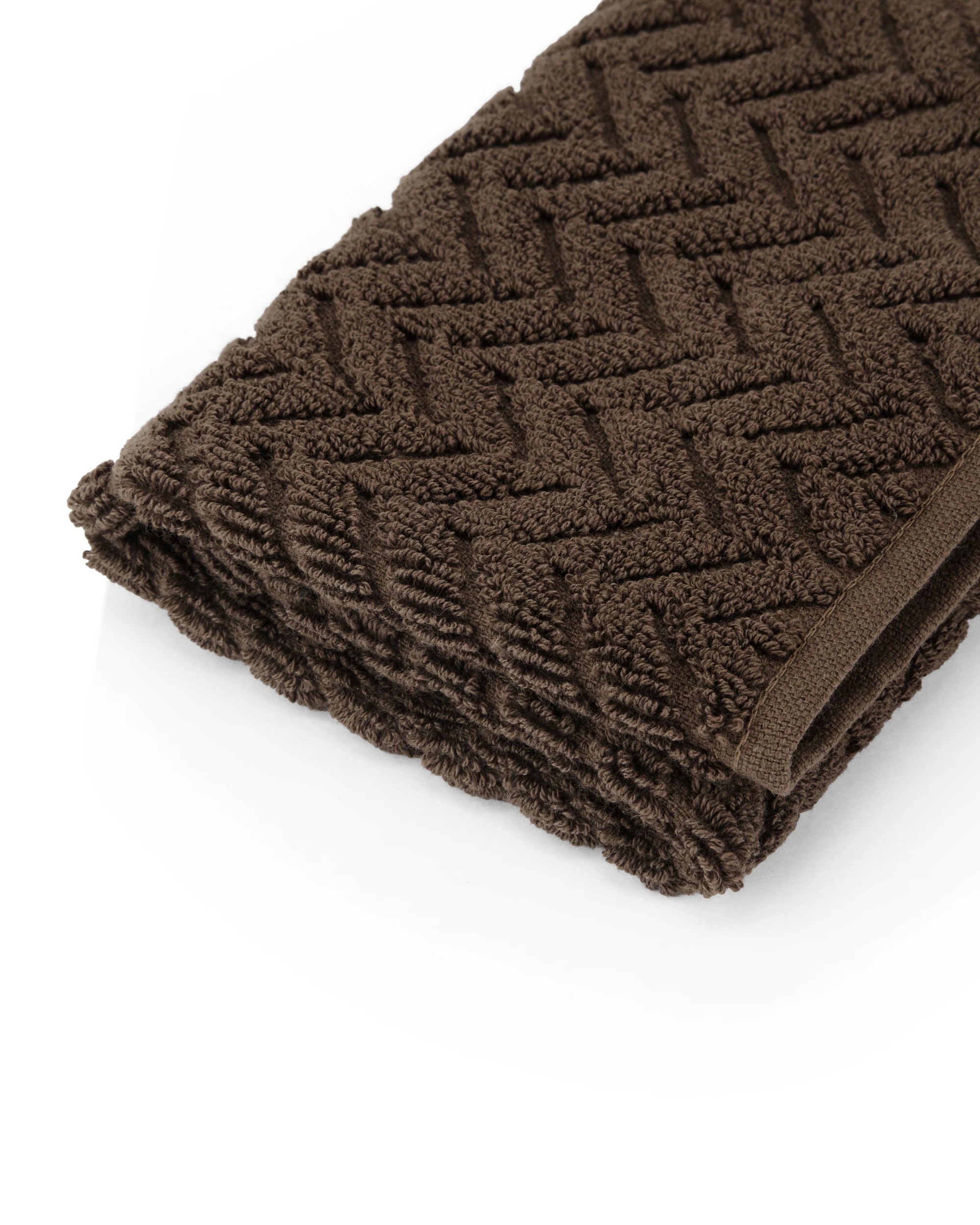 4 Chevron Cotton Face Washer - Chocolate, 4 of 6