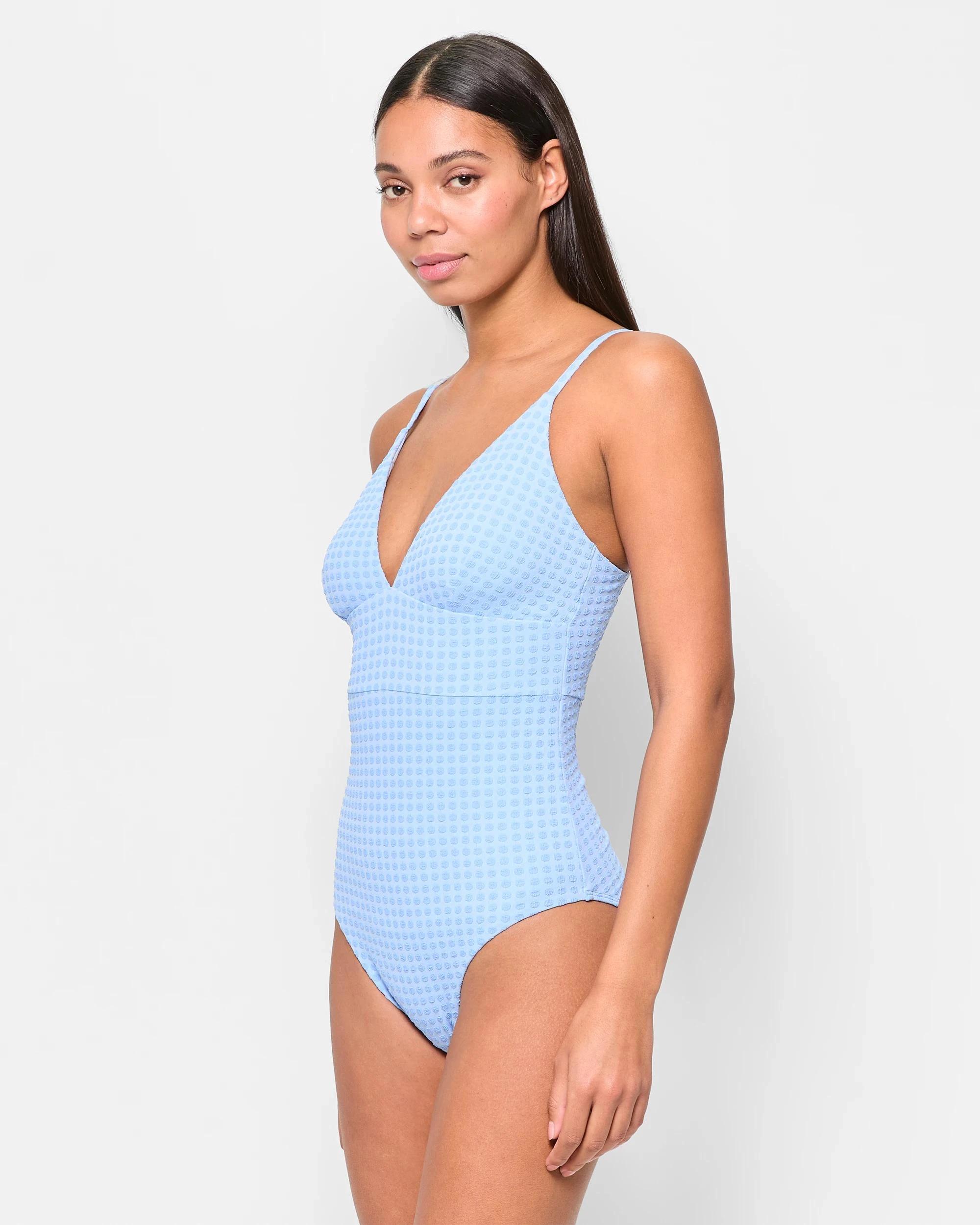 3 Target V-Front Textured One Piece Bathers - Shape Your Body PERIWINKLE SPOT, 3 of 9