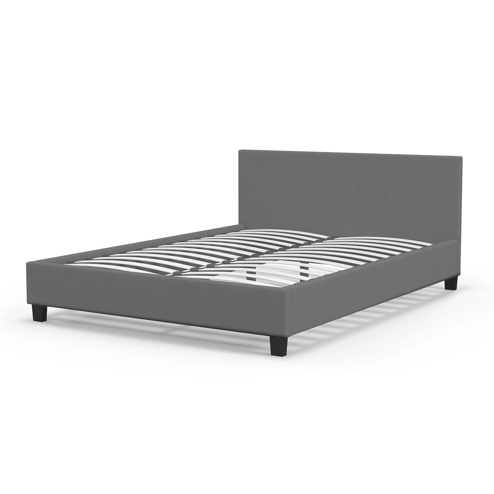 2 Milano Décor Sienna Luxury Bed Frame Base And Headboard Solid Wood Padded Fabric - Grey, 2 of 10