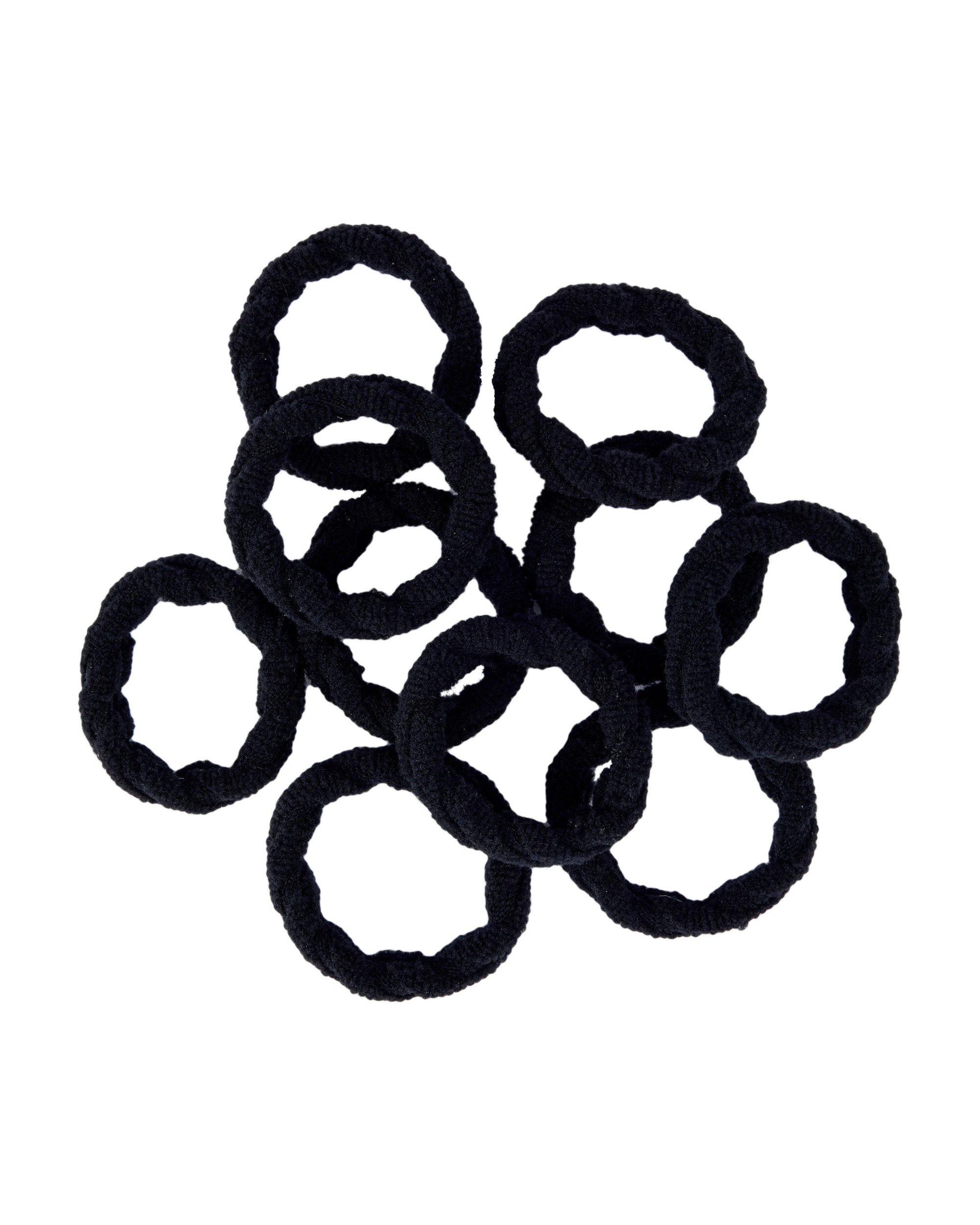 1 OXX Haircare 10 Piece Twisted Hair Elastics - Black, 1 of 3