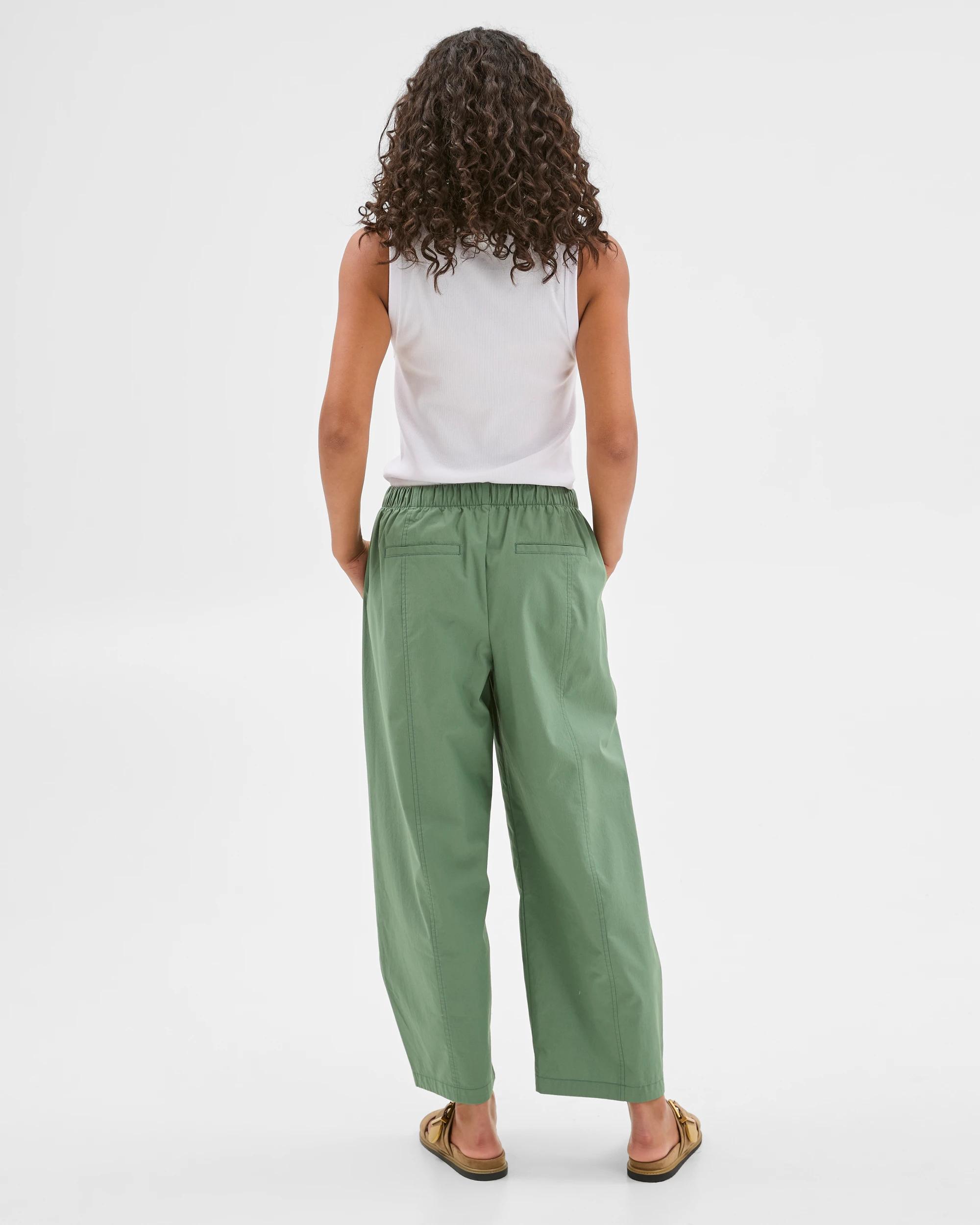 4 Target Australian Cotton Tie Waist Barrel Pants KALE, 4 of 6