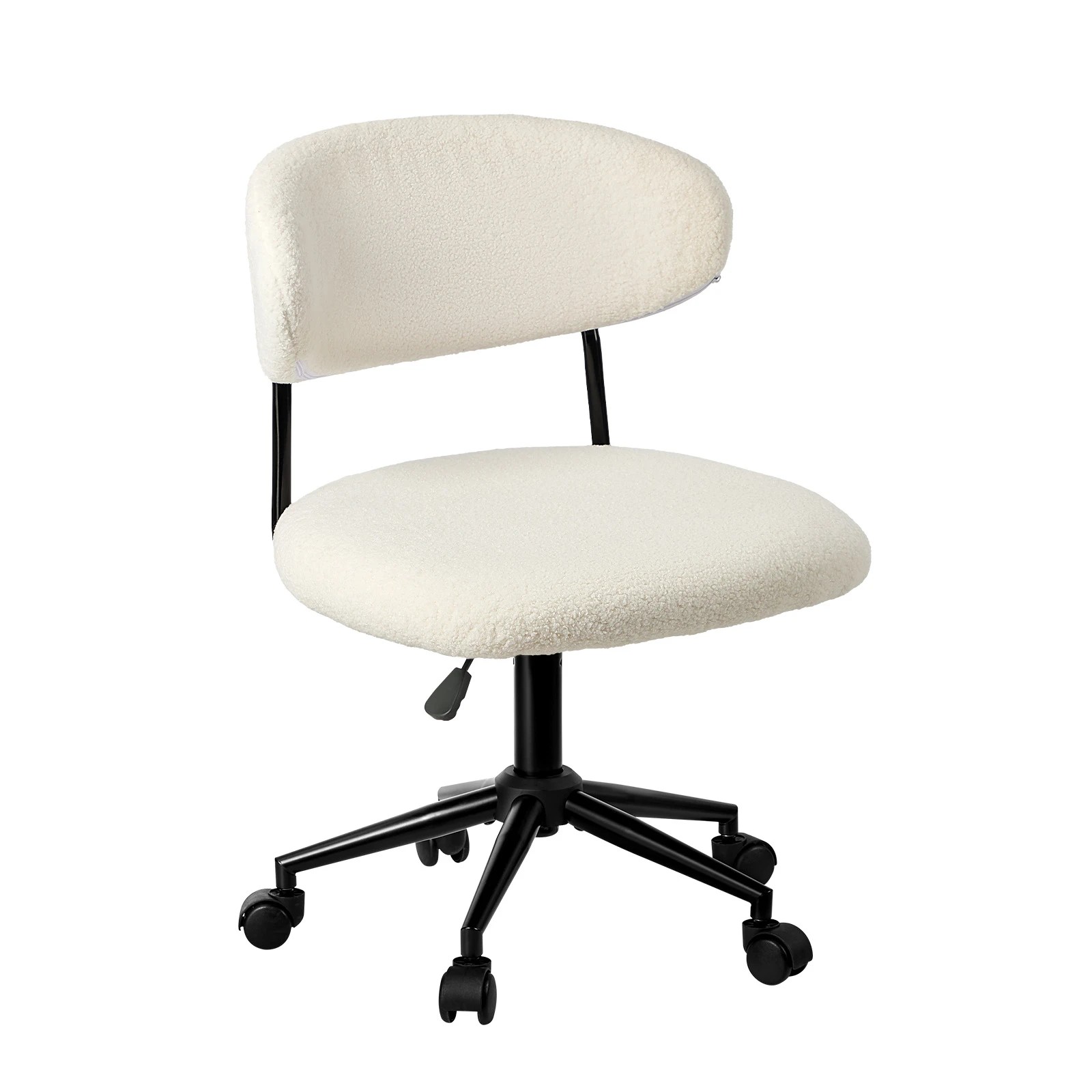 1 Oikiture Armless Office Chair Mid Back Wide Seat Swivel Home Desk Chair - White, 1 of 6