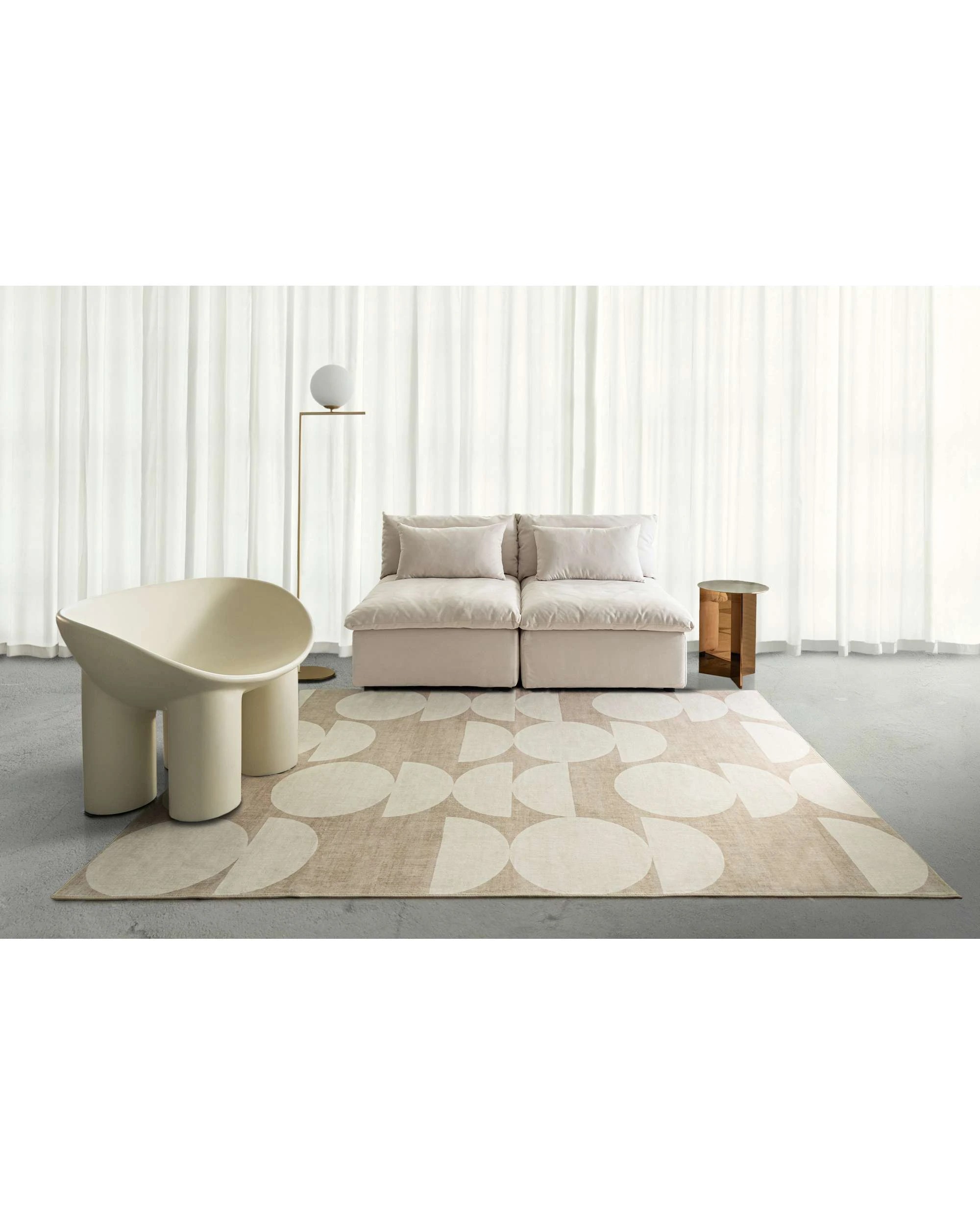 2 Loopsie Tendo Geometric Washable Rug-290cm x 190cm - Beige, 2 of 7