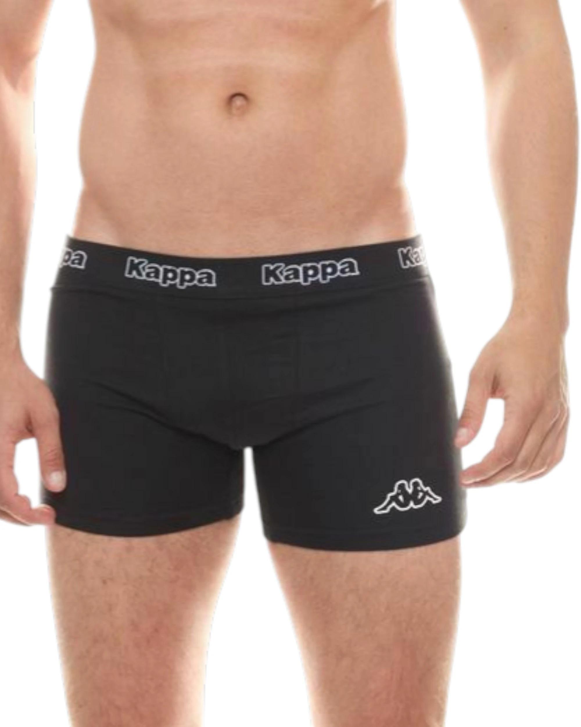 3 Kappa 20 Pack Mens Black/Black Boxer Shorts Comfy Trunks BLACK/BLACK, 3 of 5