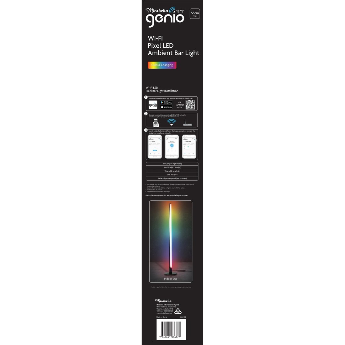 4 Mirabella Genio Wi-Fi Pixel LED Ambient Bar Light, 4 of 4