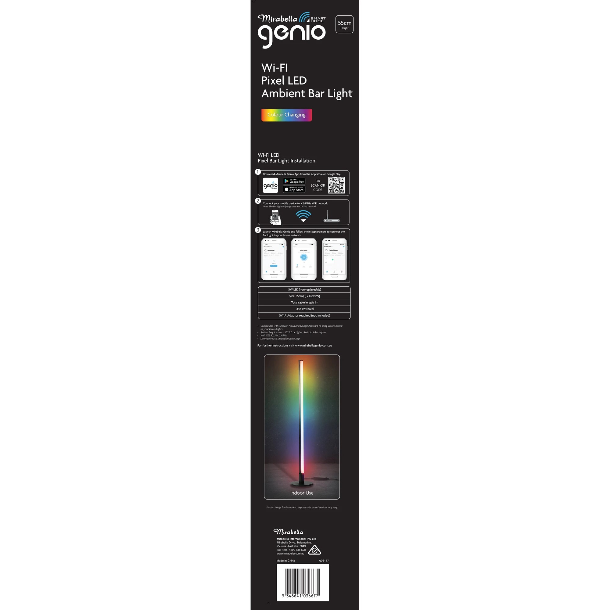 4 Mirabella Genio Wi-Fi Pixel LED Ambient Bar Light, 4 of 4