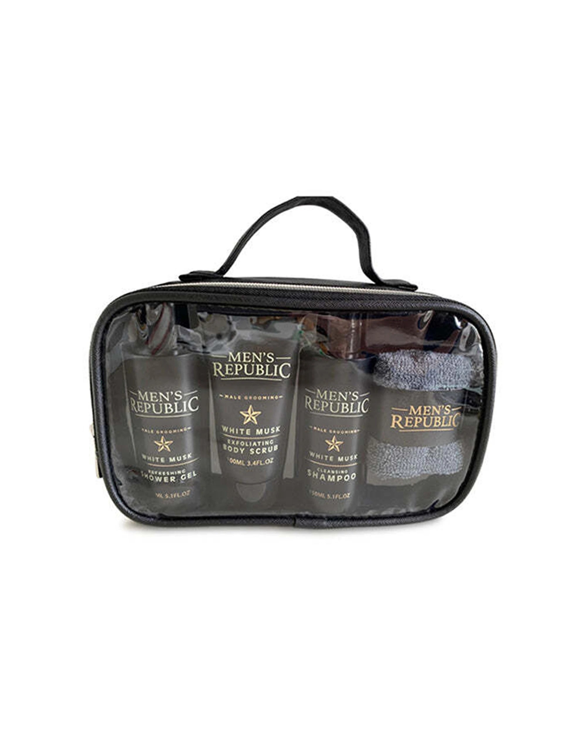 2 Mens Republic Grooming Kit 4Pc Shower Cleansing Carry Bag Set - Black, 2 of 2