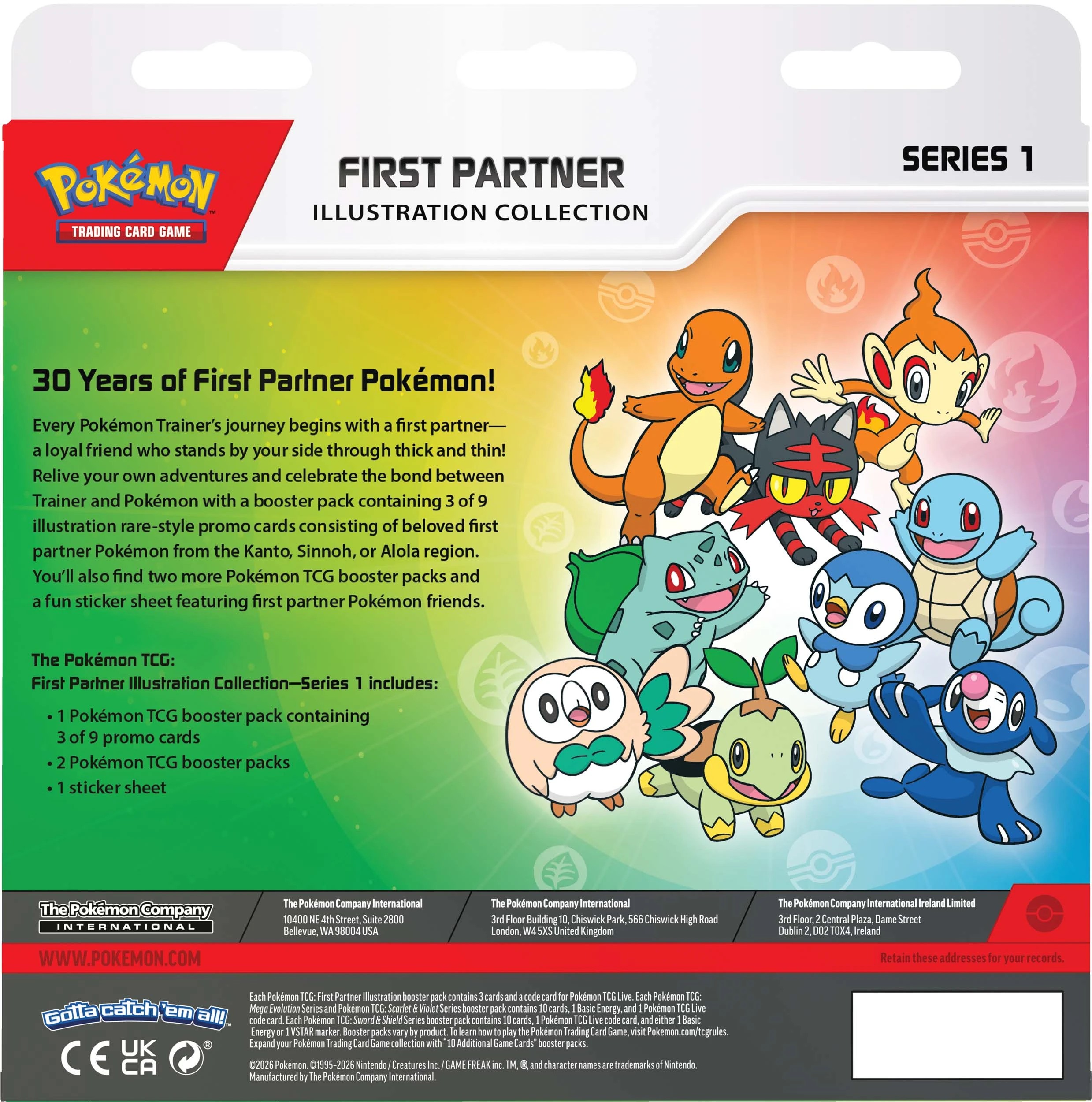 3 Pokemon Trading Card Game: First Partner Illustration Collection - Series 1, 3 of 6