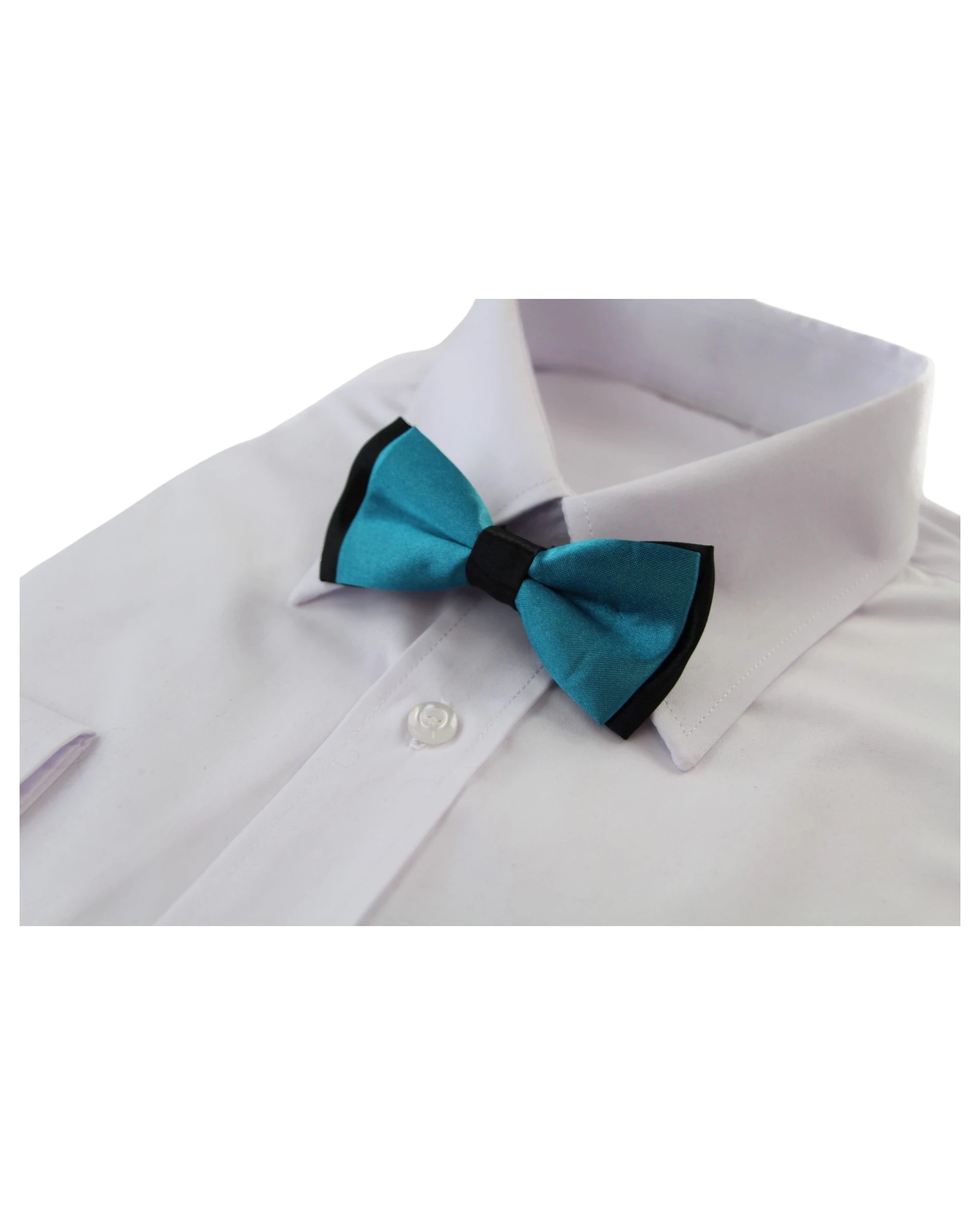 1 Zasel Boys Teal Two Tone Layer Bow Tie - Multi - Multi, 1 of 5