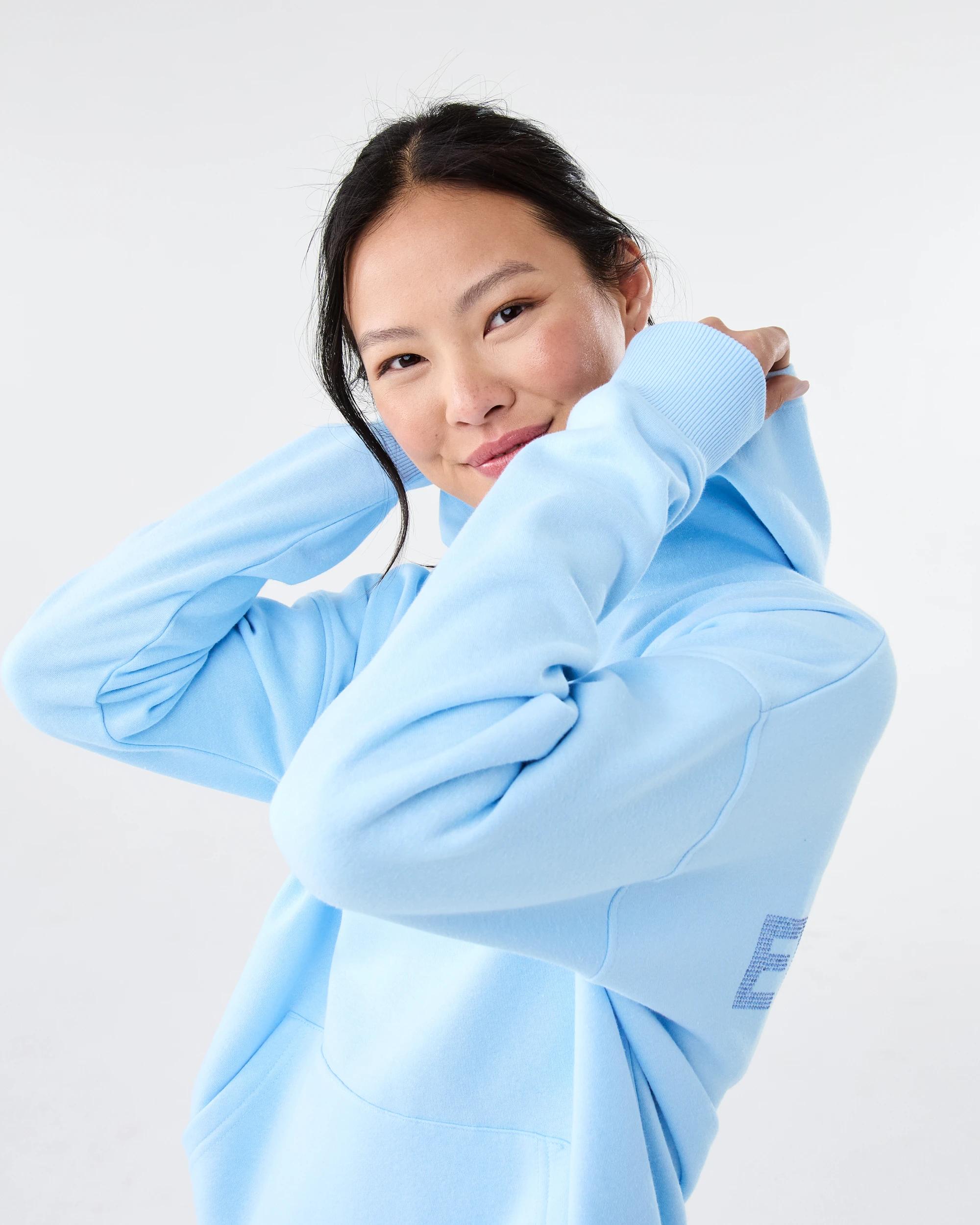 5 Everlast Womens Sparkle Oversized Hoodie Blue Chalk, 5 of 9