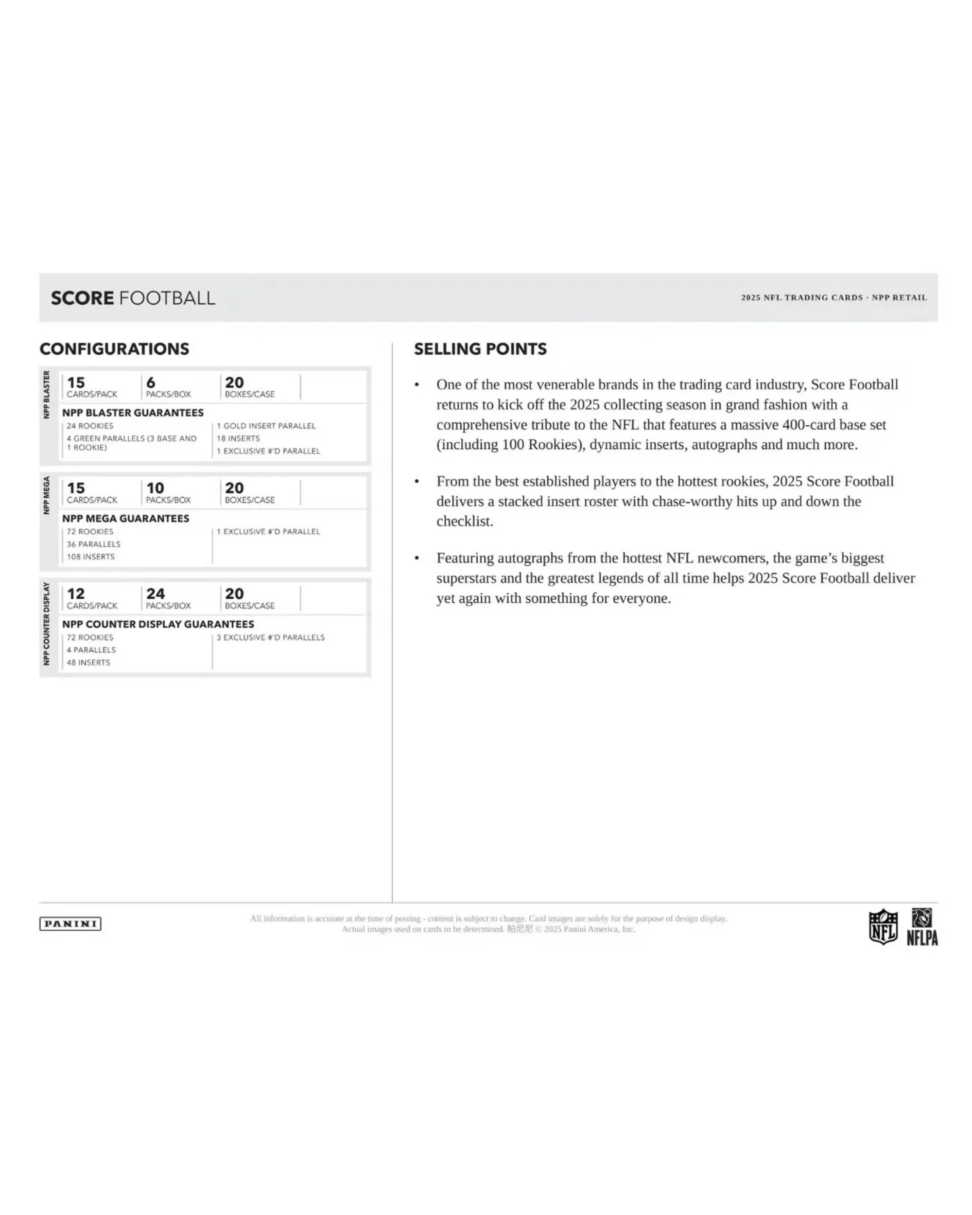 5 Panini 2025 NFL Score Football Blaster, 5 of 5