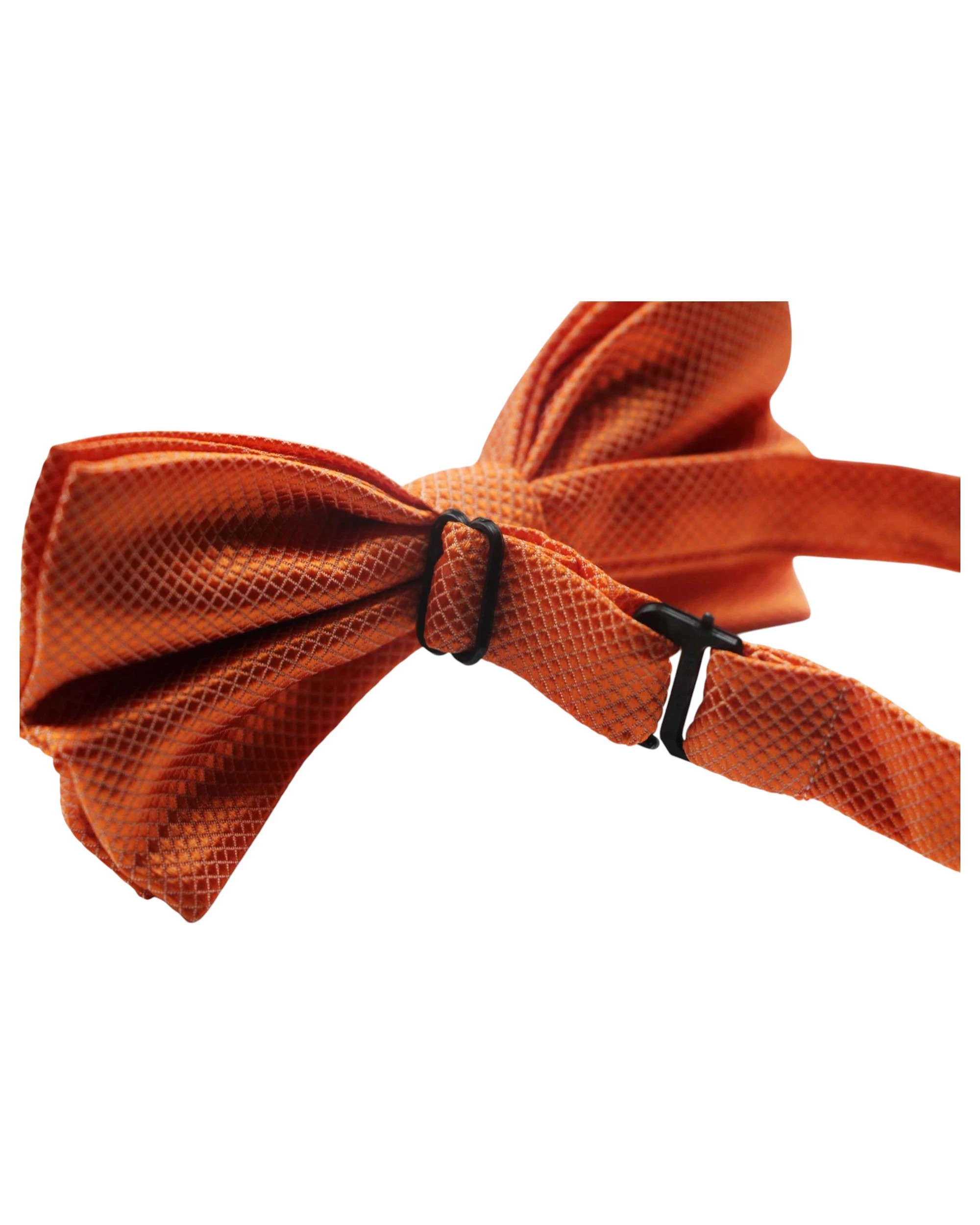 2 Zasel Mens Orange Plain Coloured Checkered Bow Tie, 2 of 3