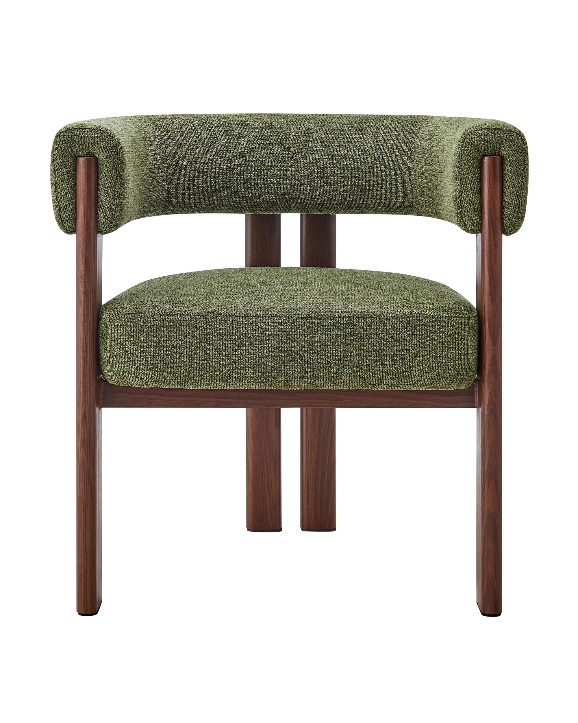 4 Kodu Accent Lounge Chair Armchair Olive and Walnut - Green, 4 of 10