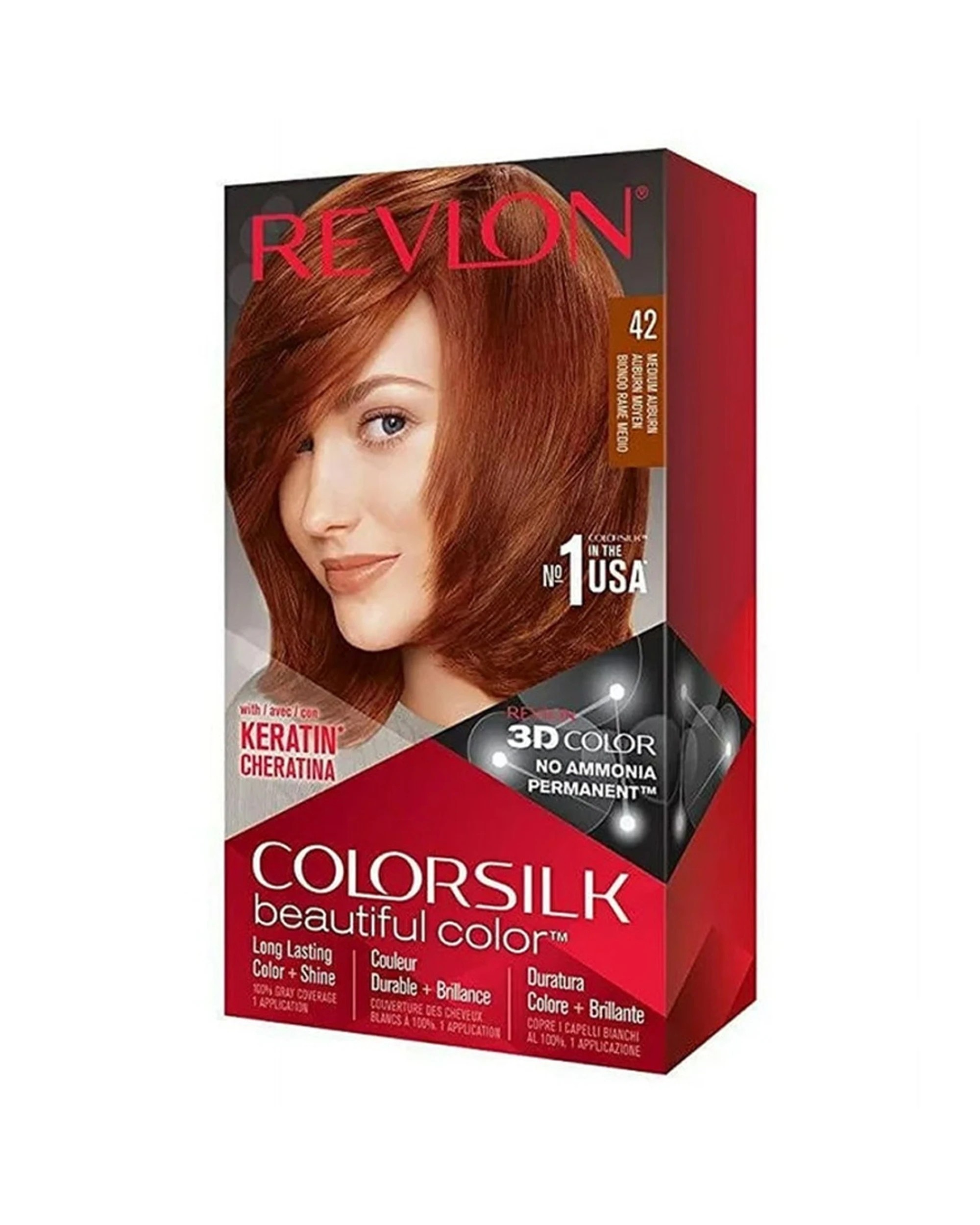 1 Revlon ColorSilk Beautiful Color - 42 Medium Auburn, 1 of 1