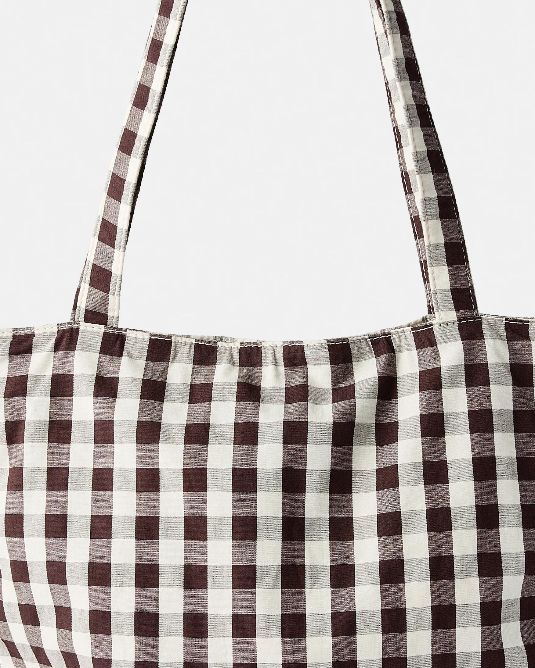 3 Fabric Ruffle Tote Bag Melt Brown, 3 of 5