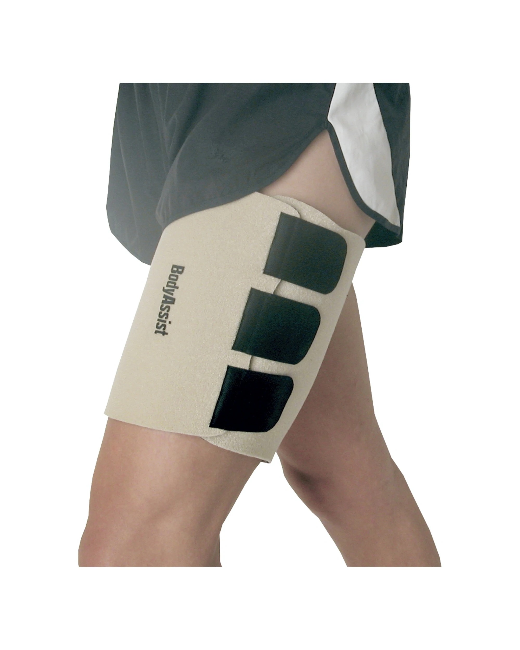 3 Bodyassist One Size Thermal Thigh Wrap Neoprene Support Compression Wraps - Black, 3 of 4
