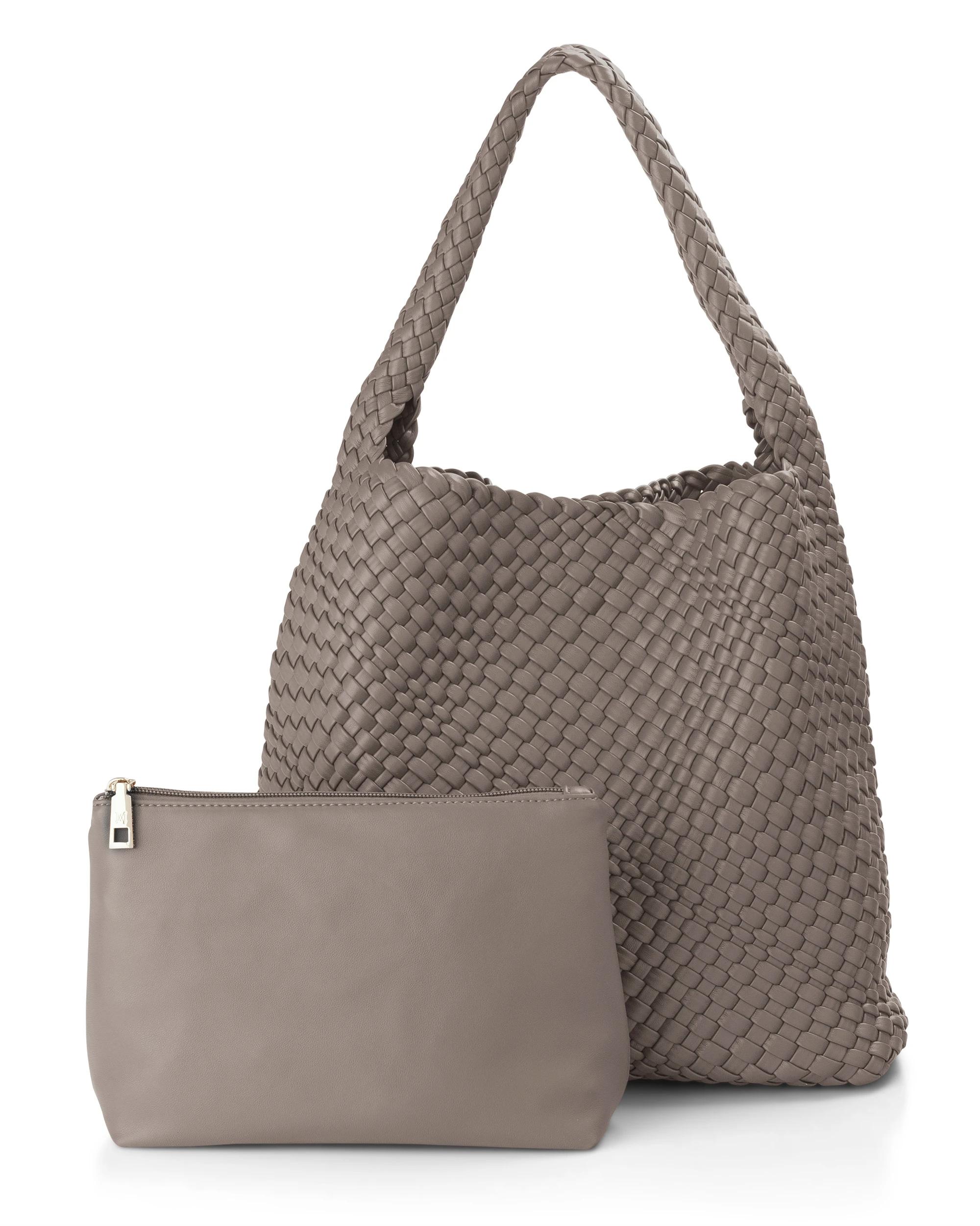 3 Madison Accessories Lydia Weave Large Hobo TAUPE, 3 of 6