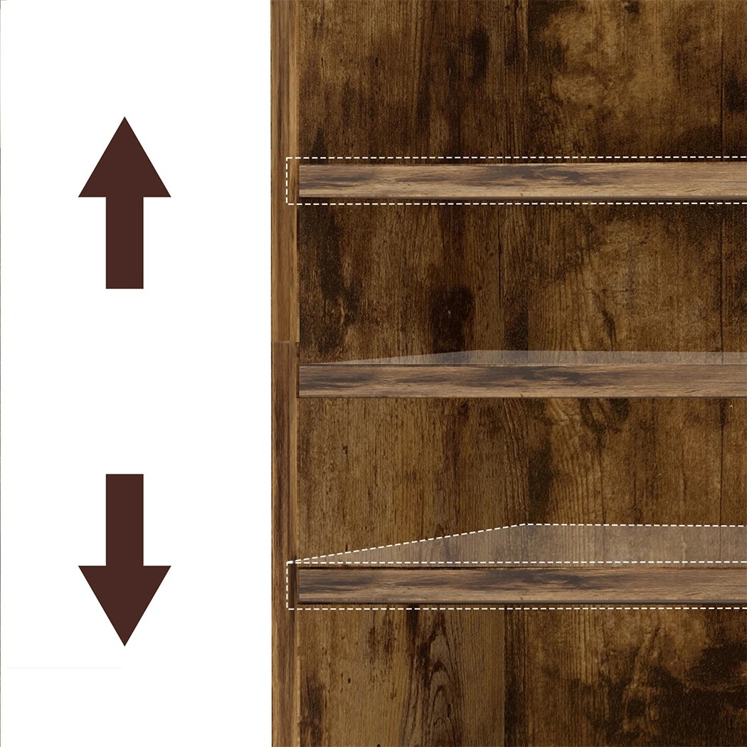 4 Levede 6-Tier Bookshelf in Walnut Colour, 4 of 8