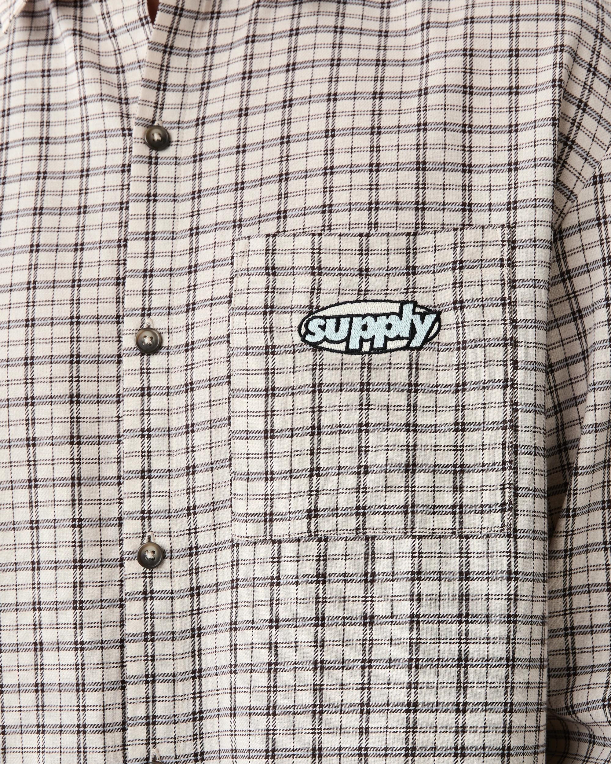 6 Long Sleeve Boxy Shirt Bge Check, 6 of 7