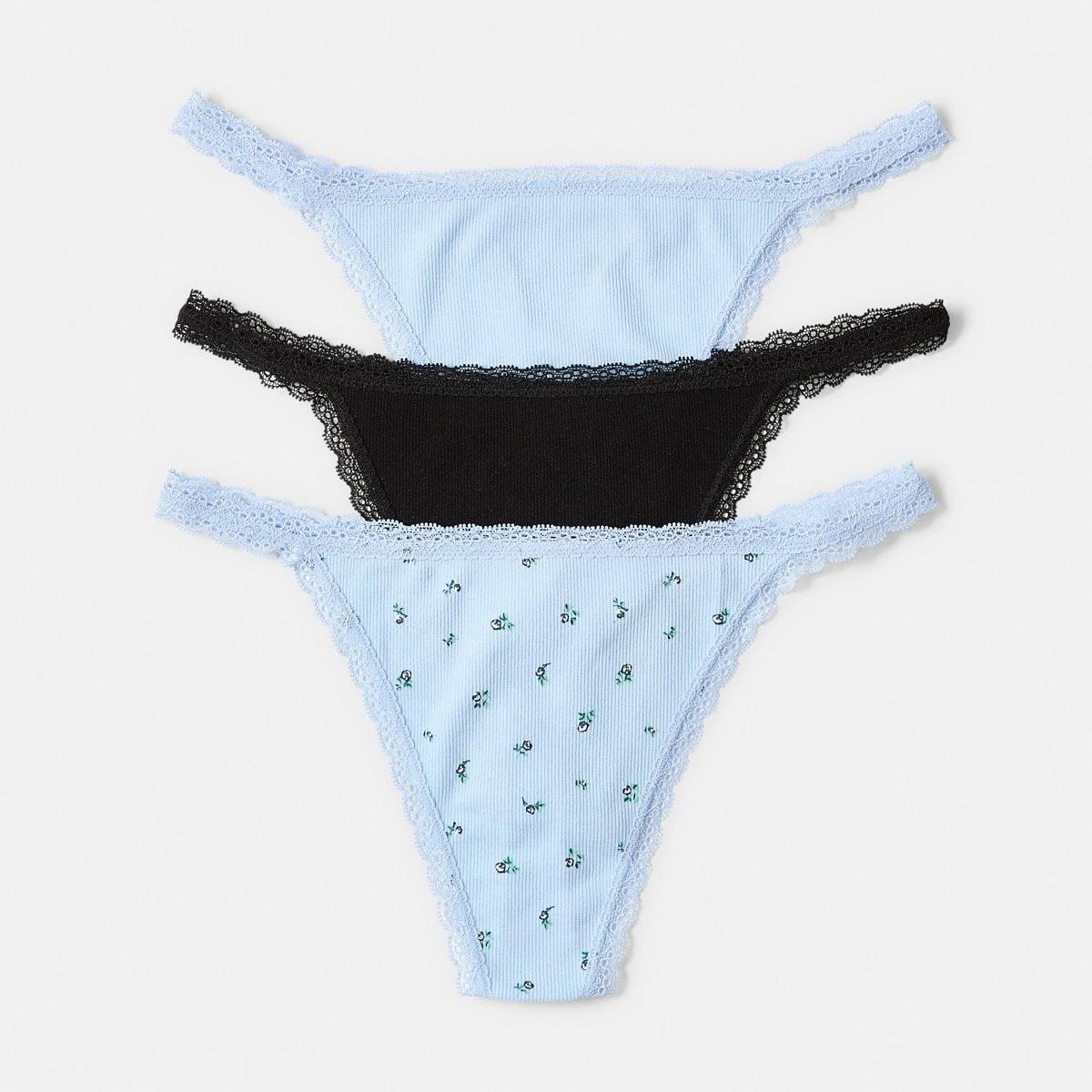 1 3 Pack Seamfree G-String Briefs Sm Ditsy D, 1 of 10