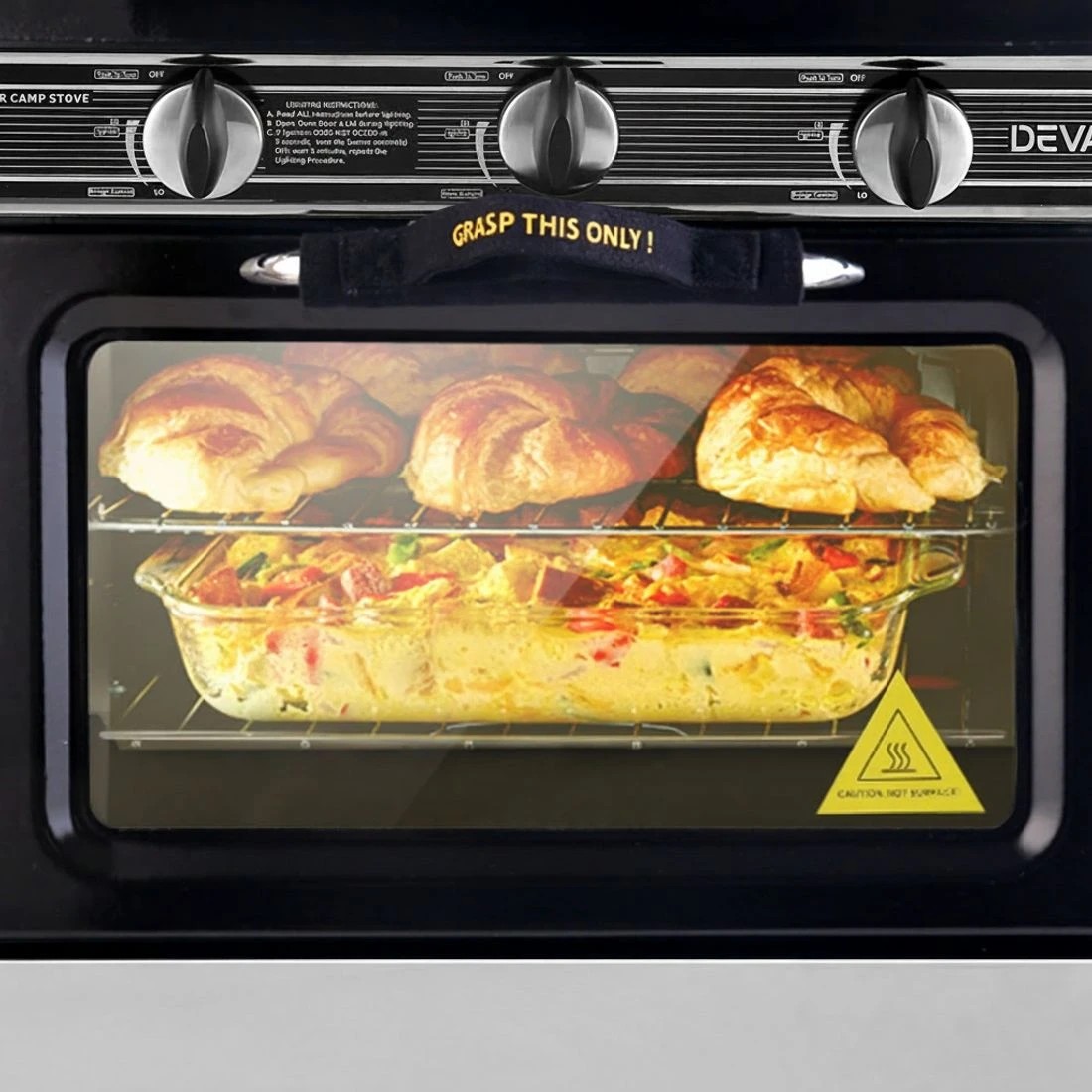7 Devanti Portable Gas Oven LPG - Black, 7 of 9