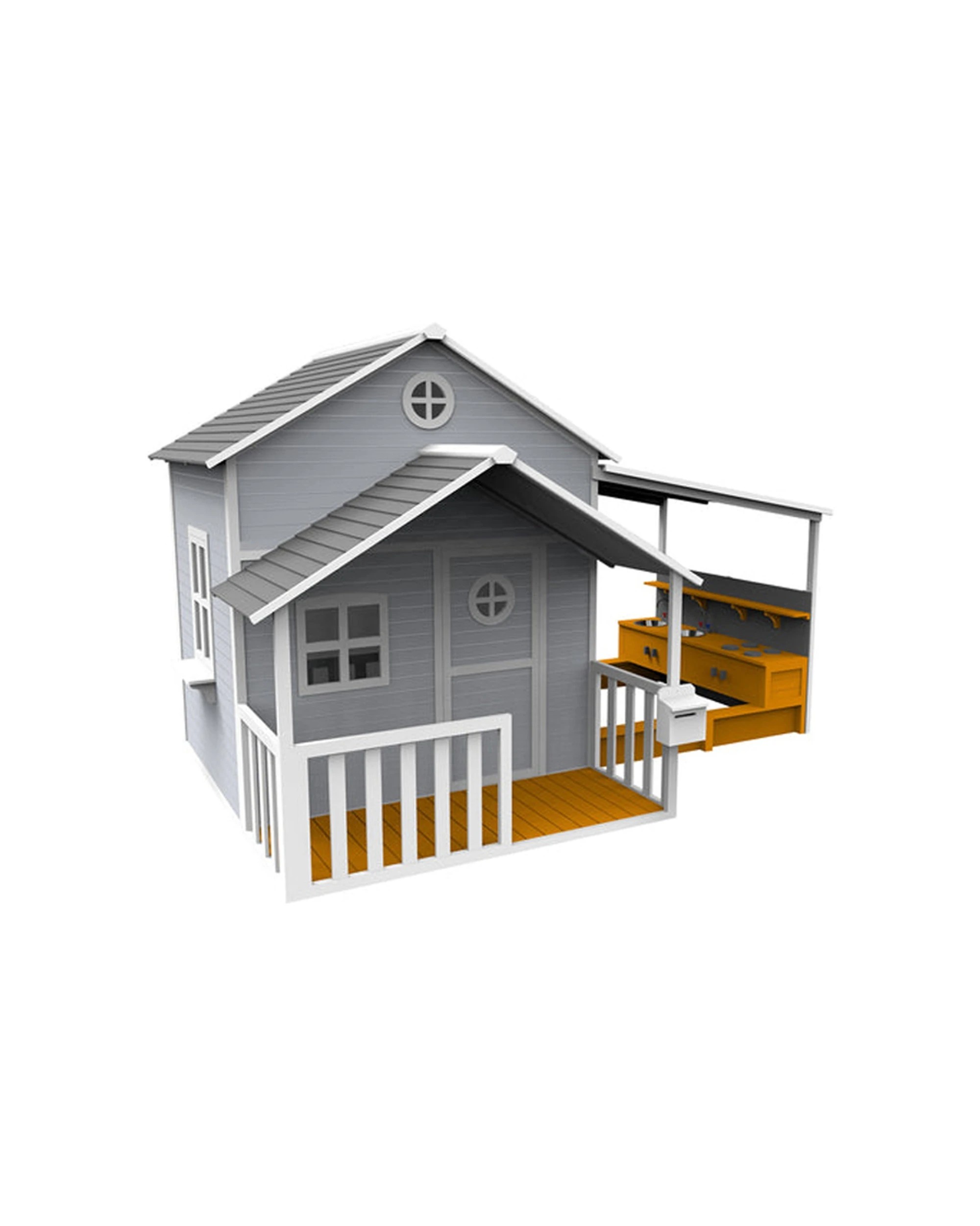 1 KIDZSHACK Lovely Kids Outdoor Play Wooden Large Cubby House Mud Kitchen 3y+ - Natural, 1 of 1