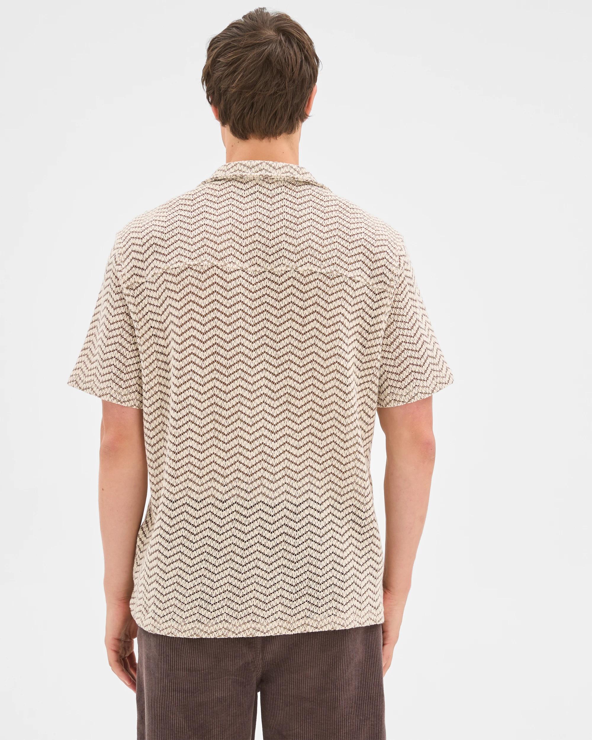 6 Commons Open Weave Short Sleeve Shirt BROWN, 6 of 6