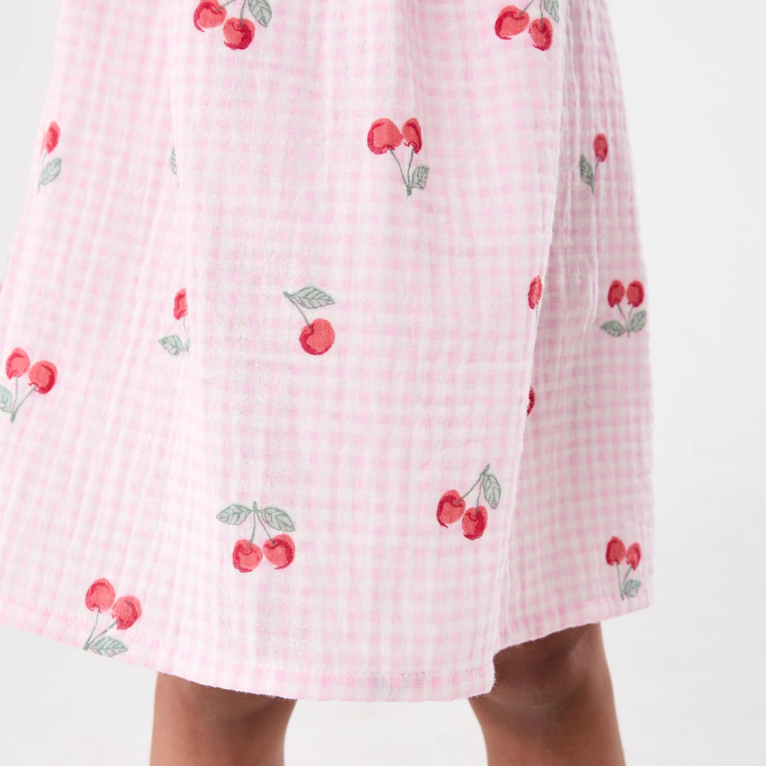 6 Woven Frill Sleeve Dress Pnk Cherry, 6 of 8