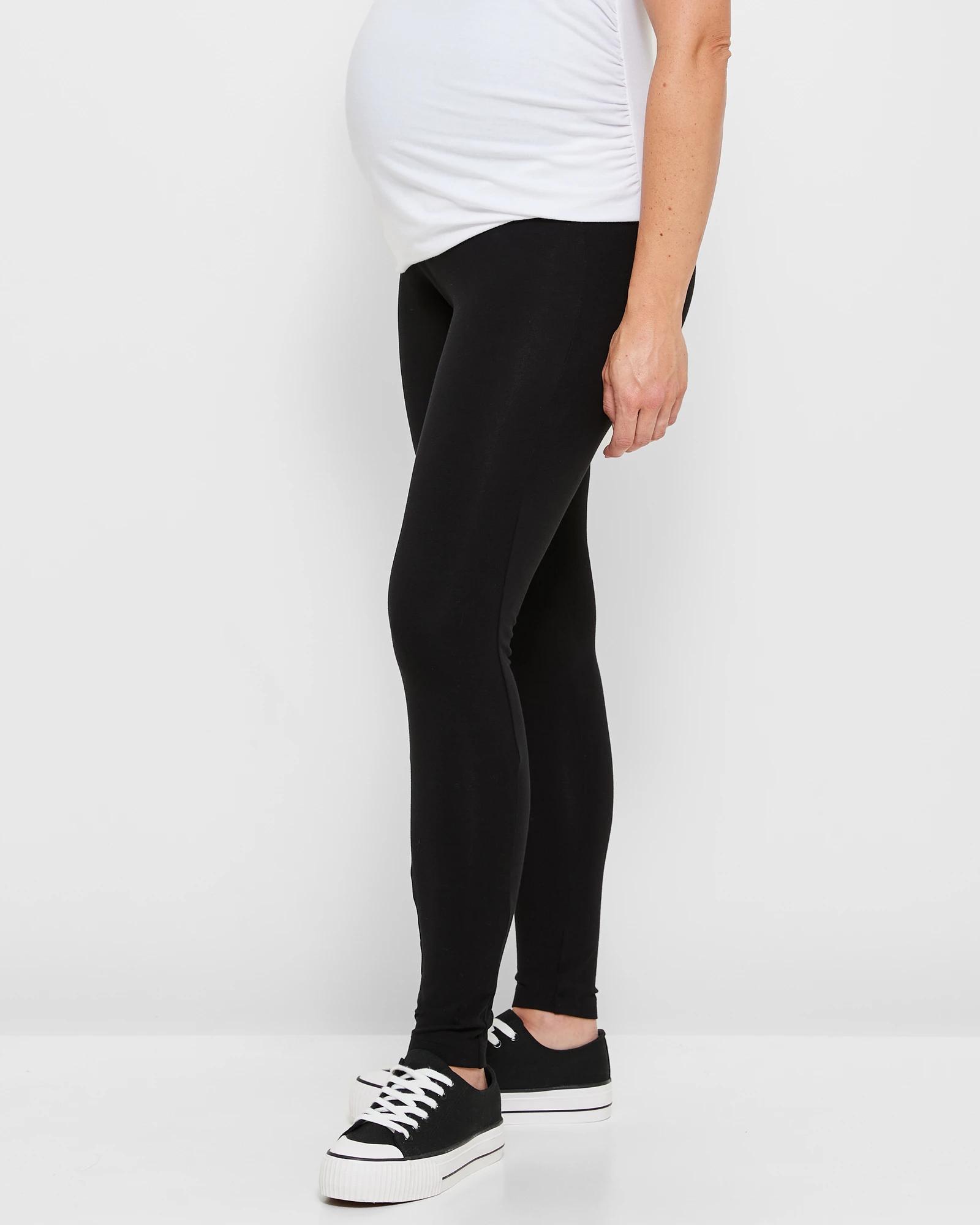 3 Target Maternity Australian Cotton Over The Belly Leggings BLACK, 3 of 10