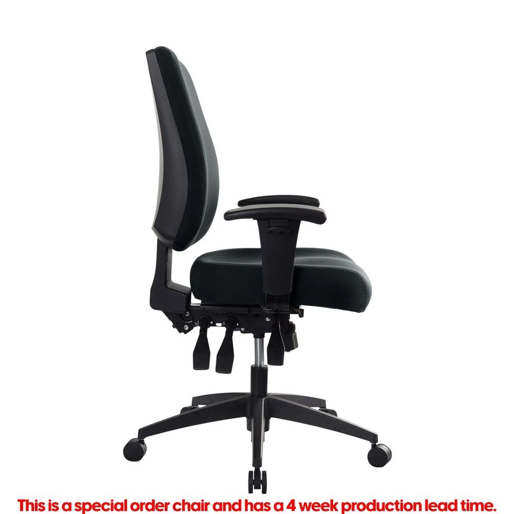 2 Buro Tidal Mid Back Fabric Chair with Arms Black Ergonomic Chairs and Desk Chairs, 2 of 10