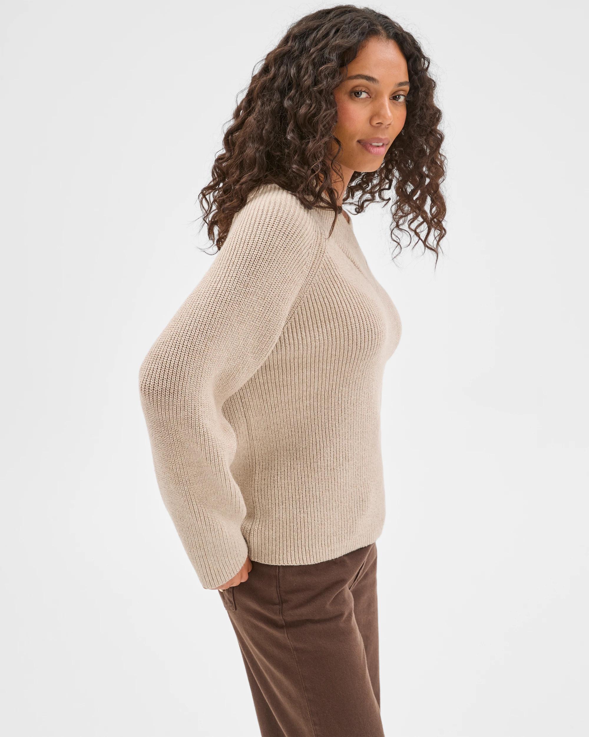 4 Target Woman High Wrap Neck Relaxed Jumper MID FAWN MARLE, 4 of 6