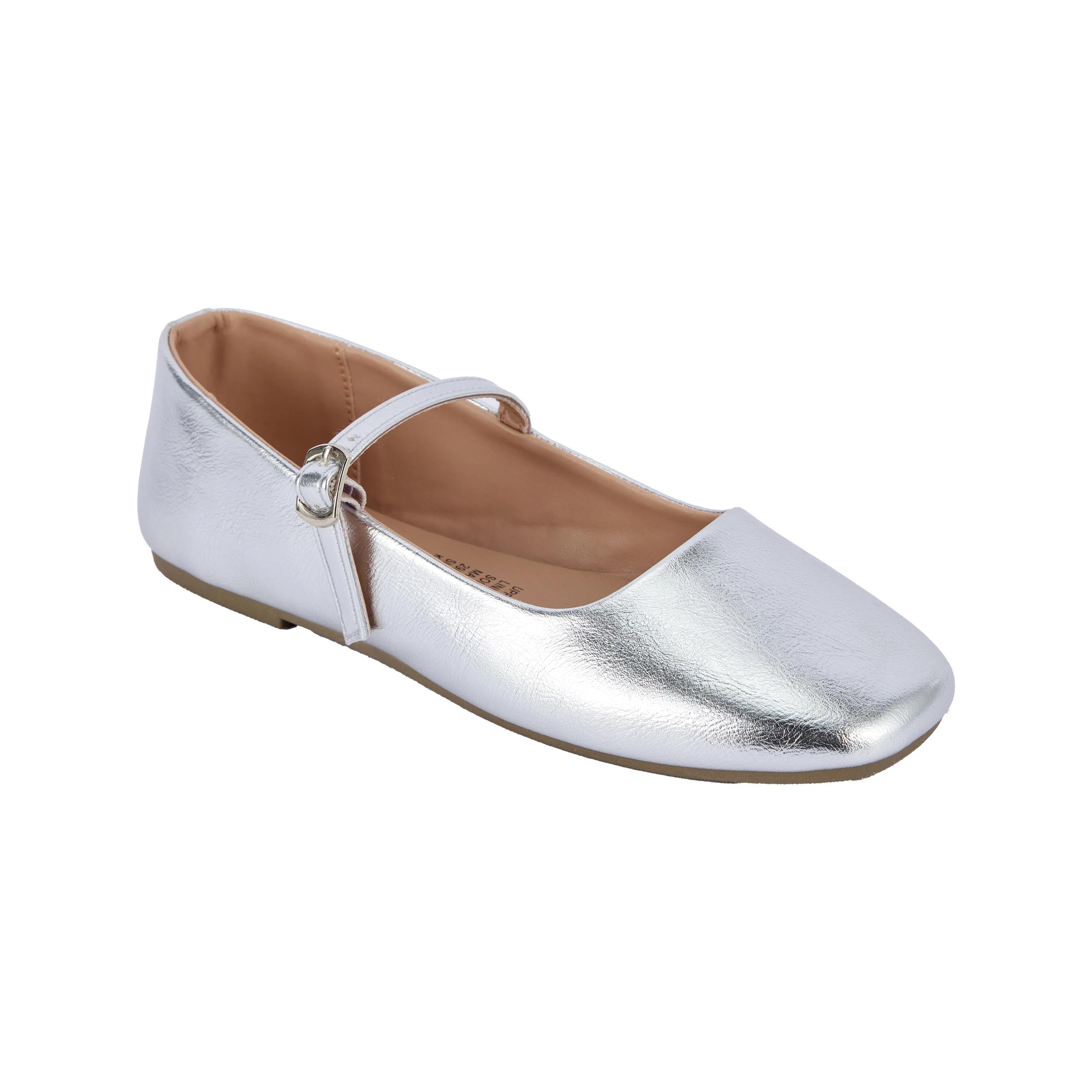 1 Senior Camilla Square Toe Flats SILVER, 1 of 5