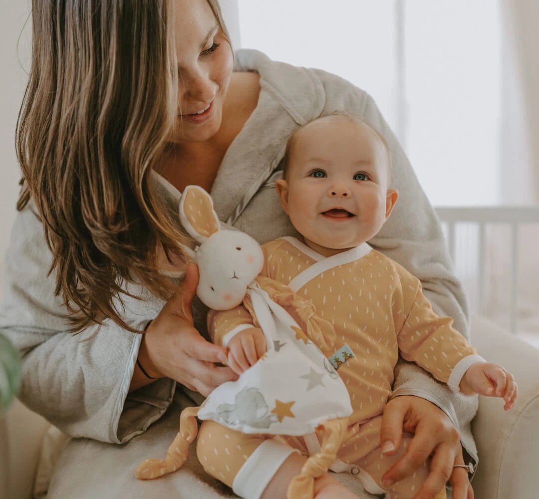 4 Bunnies by the Bay - Little Star Bunny Knotty Friend - Teether - Nursery - Orange, 4 of 4