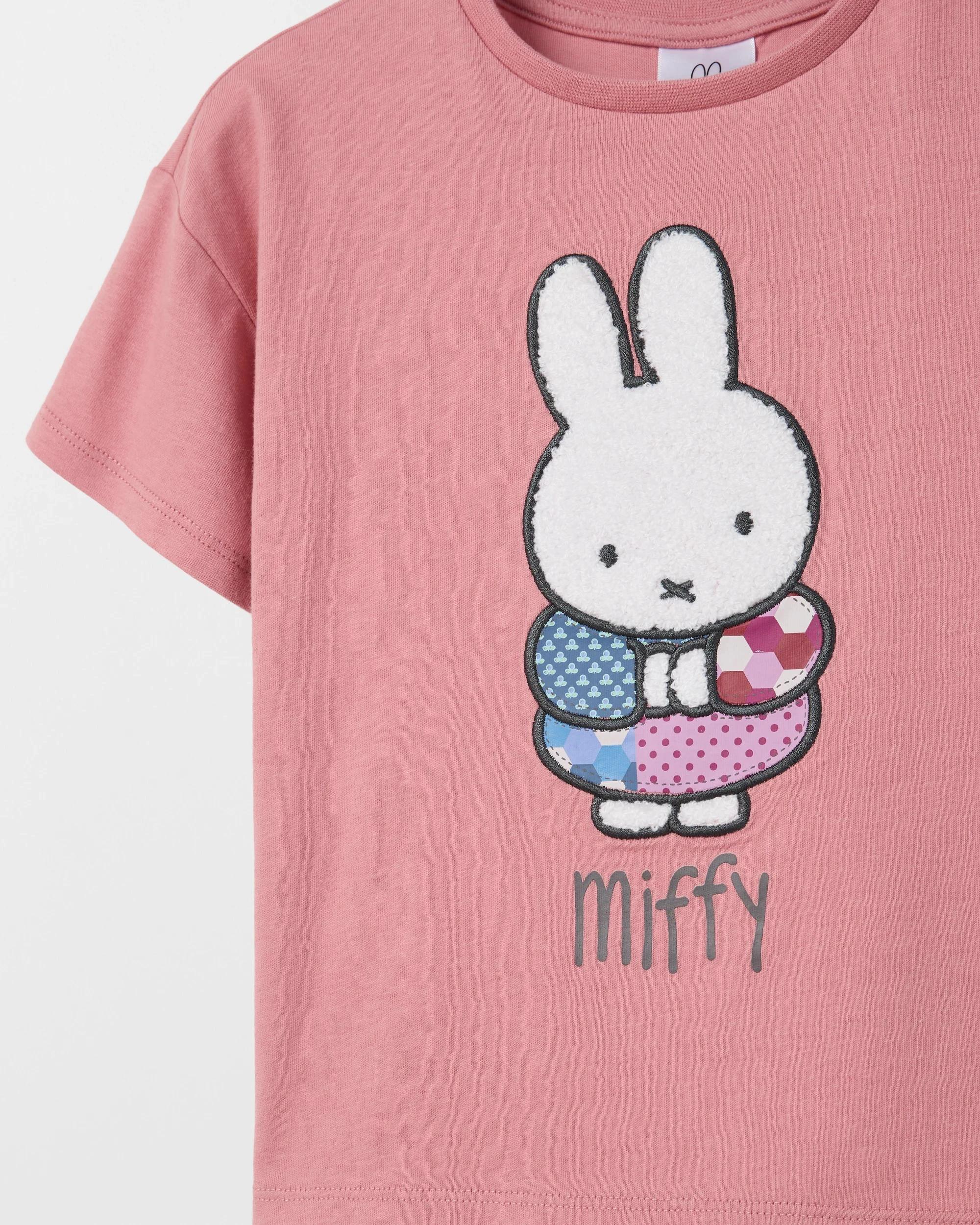 5 Miffy Short Sleeve Textured T-Shirt PINK, 5 of 5