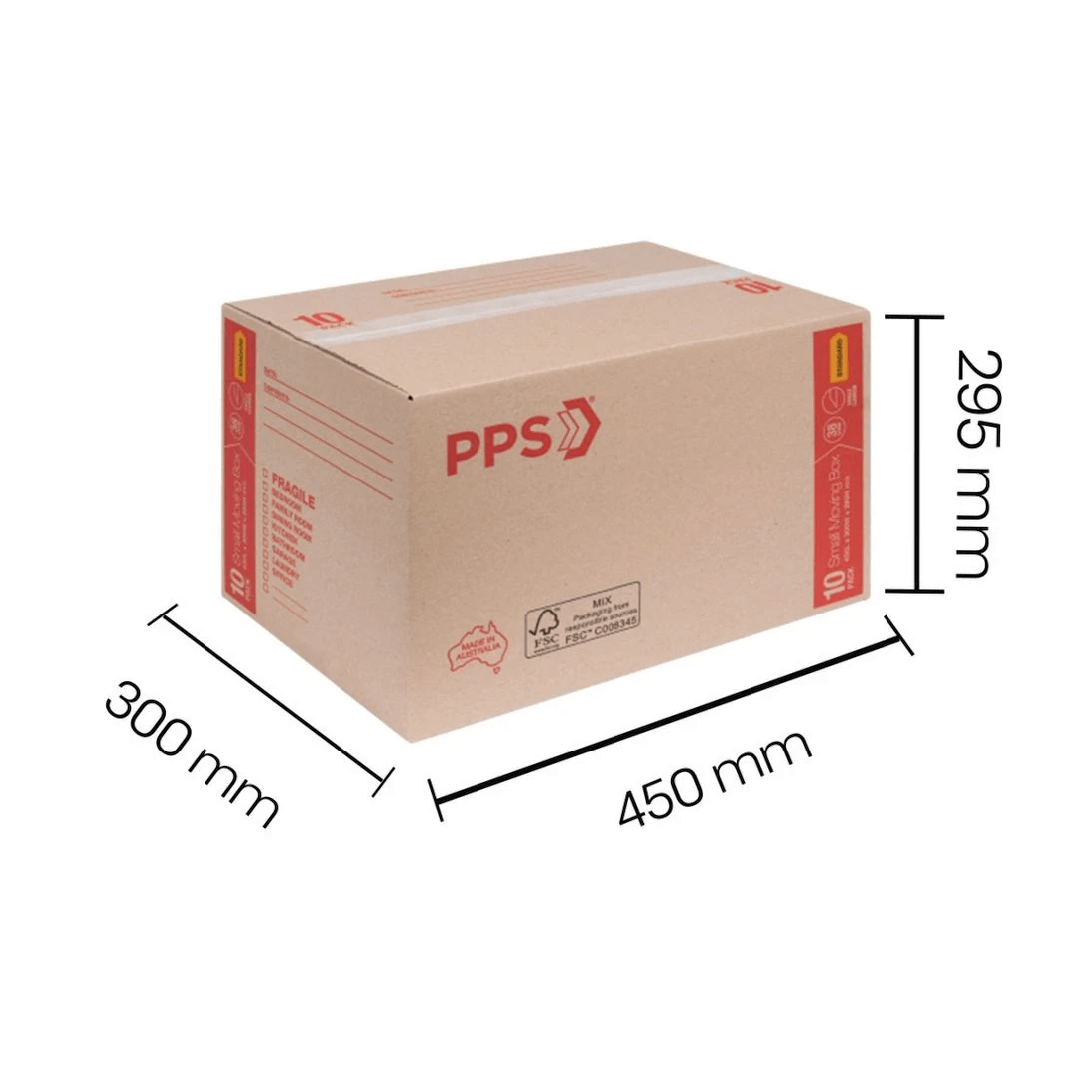 4 PPS Moving Boxes 450 x 300 x 295mm 10 Pack, 4 of 4