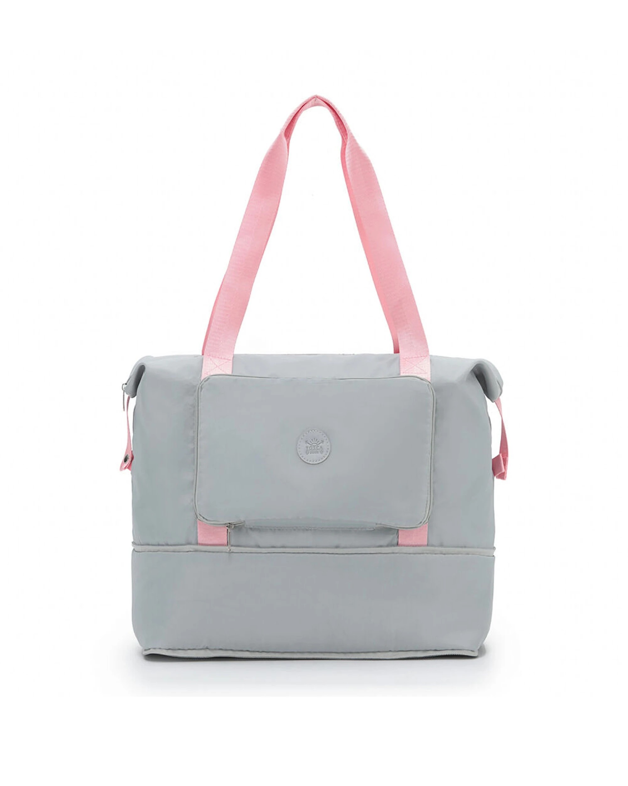 4 Tosca Foldable Expandable Holiday Travel Tote Bag Compact Storage Durable - Grey, 4 of 5